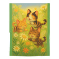 Swaddle Blanket - Whimsical Bumble Cats Garden