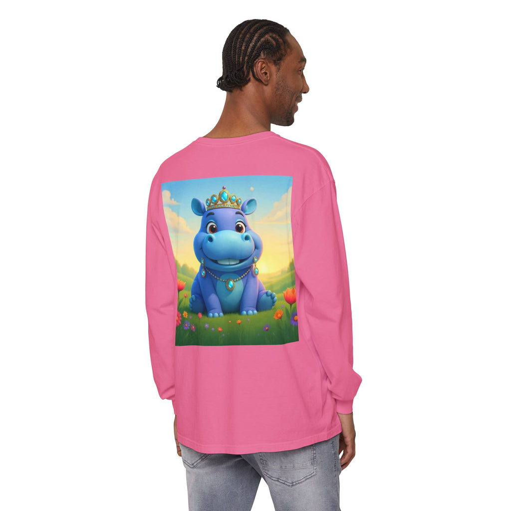 Whimsical Princess Hippo Long Sleeve T-Shirt