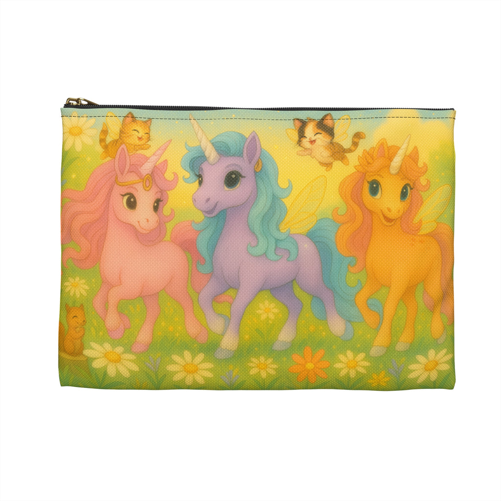 Accessory Pouch - Whimsical Unicorn Princess Trio Design from Sparkle Hollow