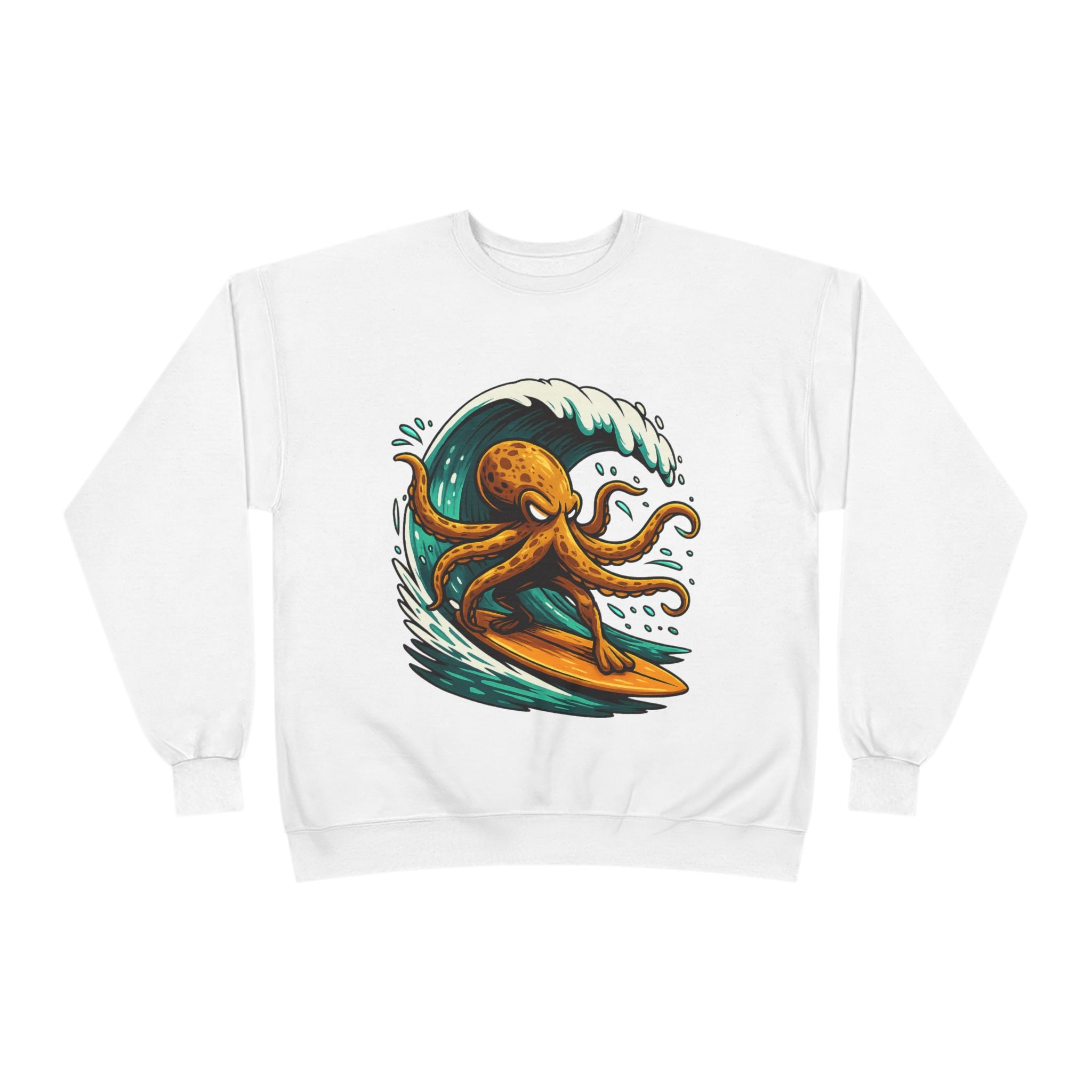 Octo Surfer Surfing Octopus Crewneck Sweatshirt