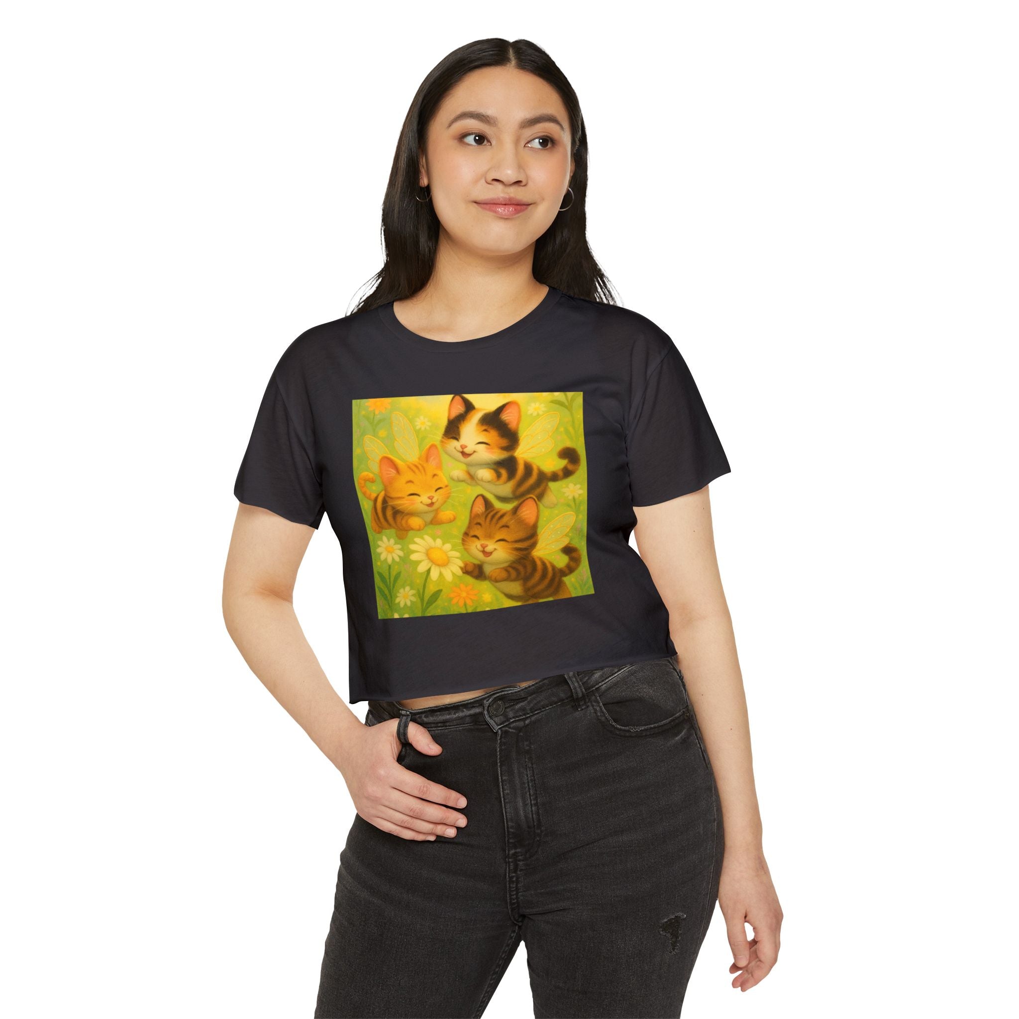 Cute Cat Festival Crop Top for Women - Perfect for Summer Celebrations