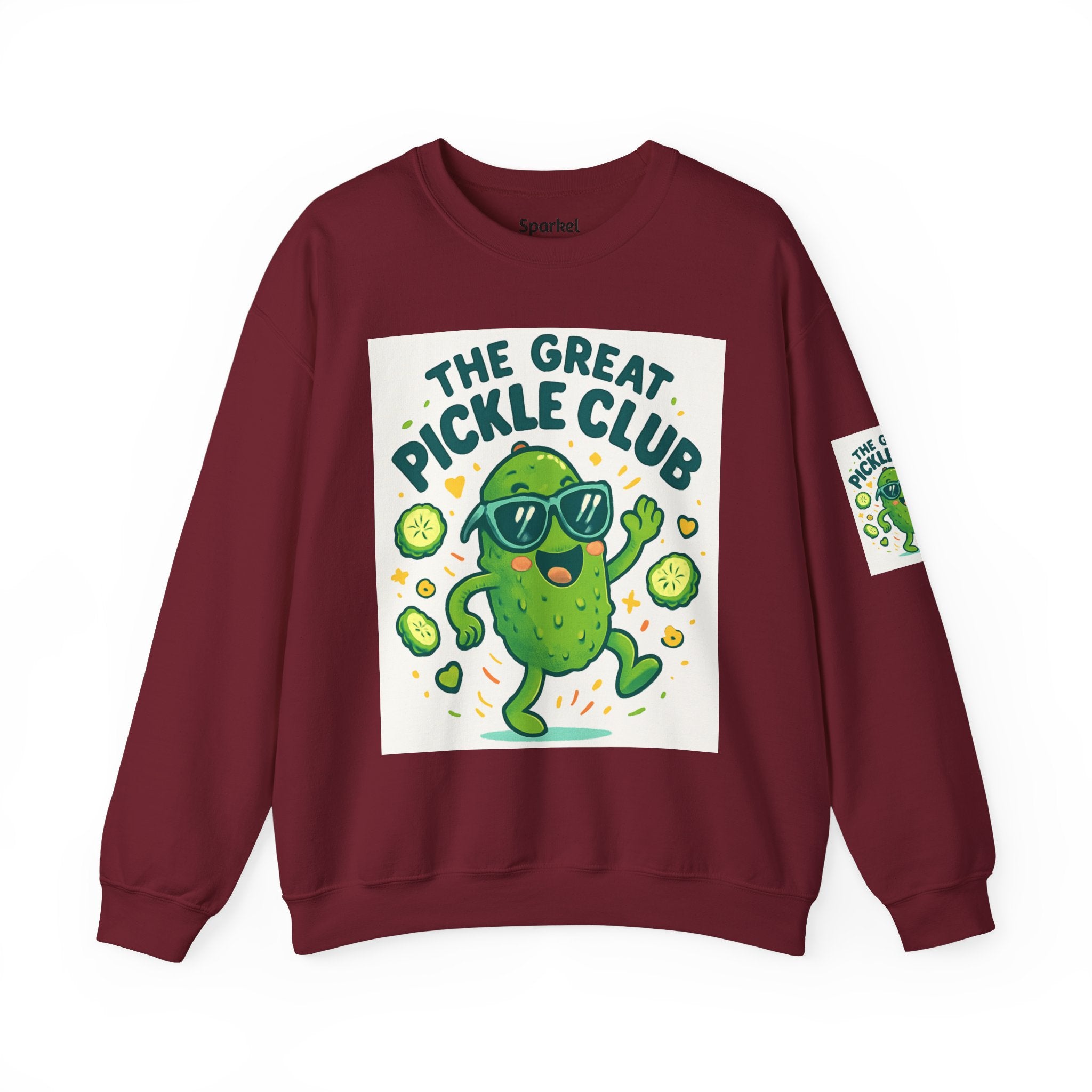 The Great Pickle Club Sweatshirt — Retro Cute Dancing Pickle Crewneck
