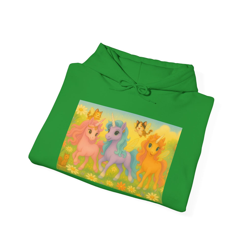 Hooded Sweatshirt - Whimsical Unicorn Princess Trio Design
