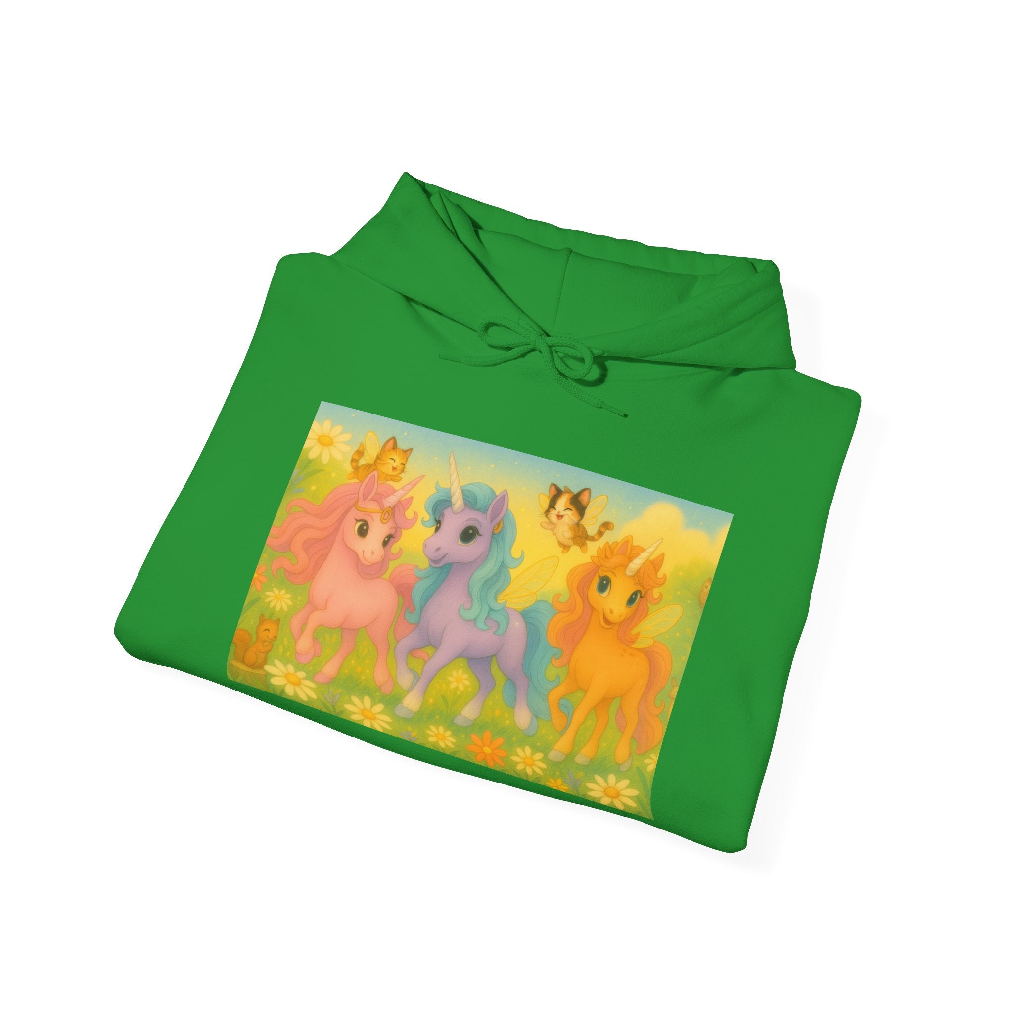 Hooded Sweatshirt - Whimsical Unicorn Princess Trio Design