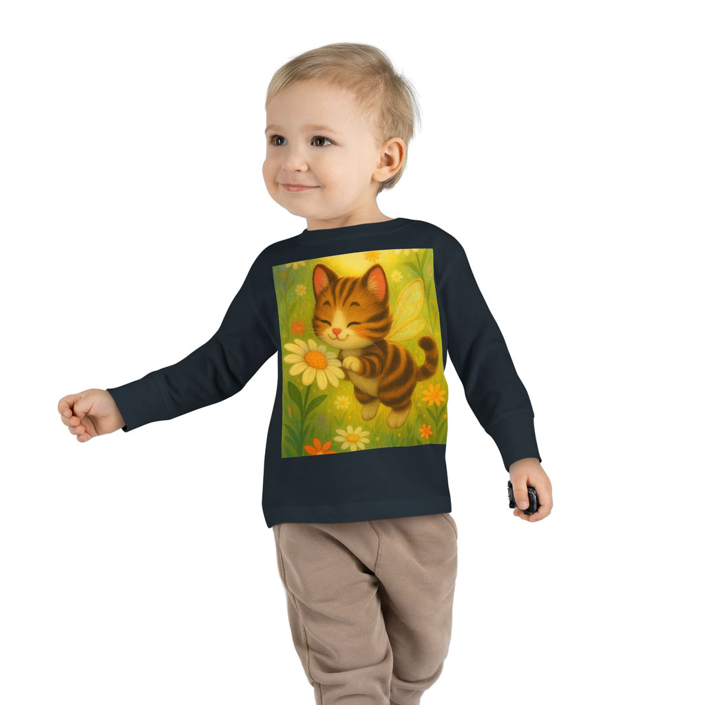 Whimsical Bumble Paws Bumble Cat Toddler Long Sleeve Tee — Sparkle Hollow