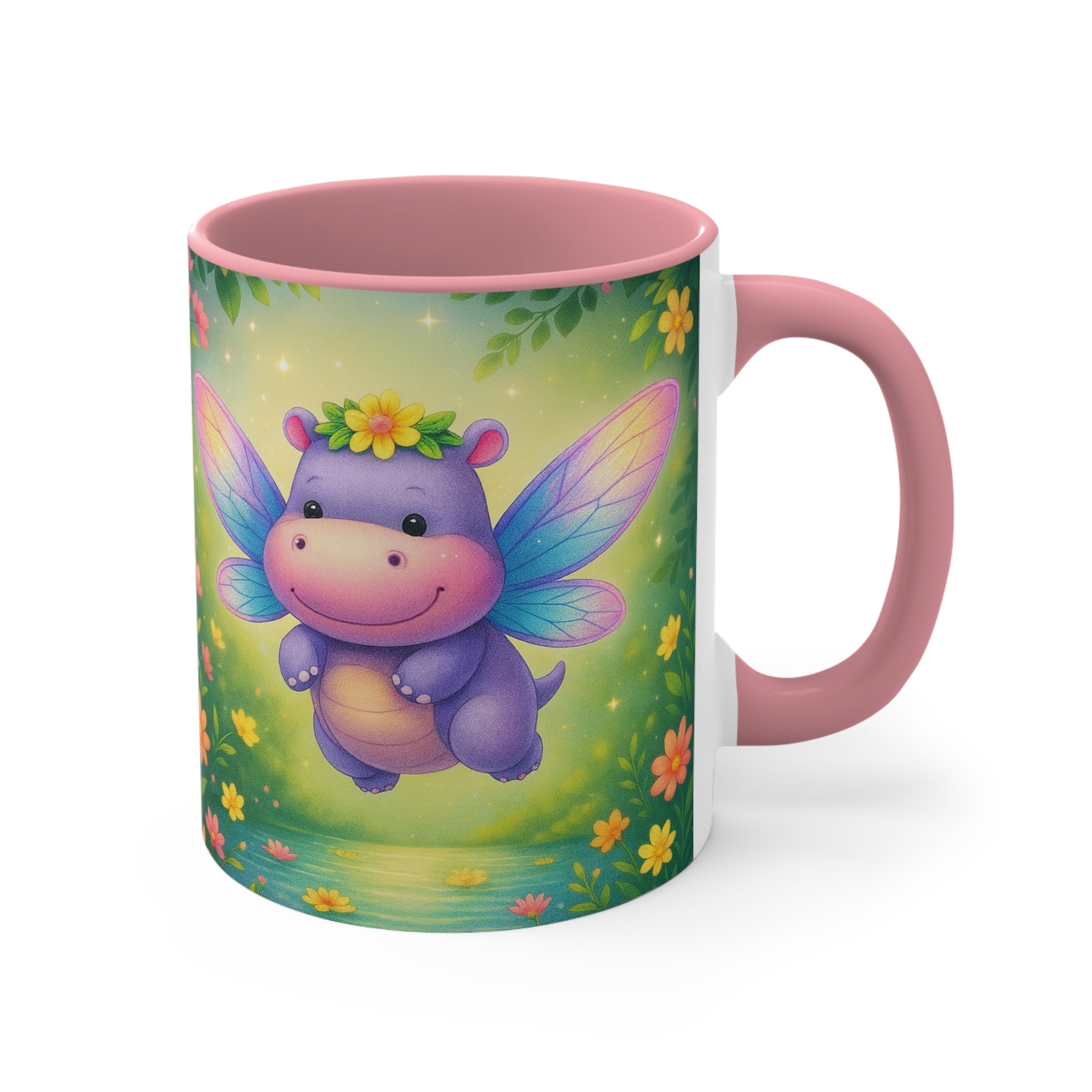 Cute Fairy Hippo Mug — Colorful 11oz Accent Coffee Cup