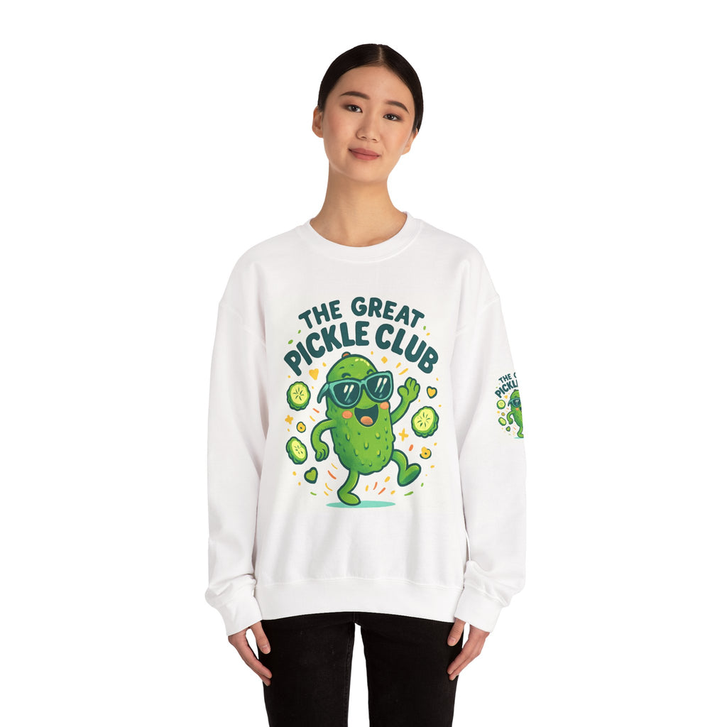 The Great Pickle Club Sweatshirt — Retro Cute Dancing Pickle Crewneck