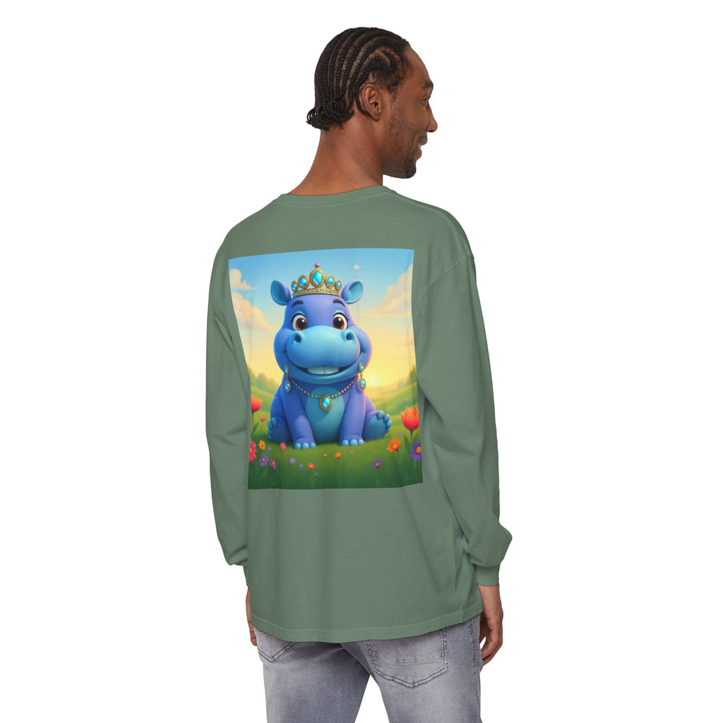 Whimsical Princess Hippo Long Sleeve T-Shirt