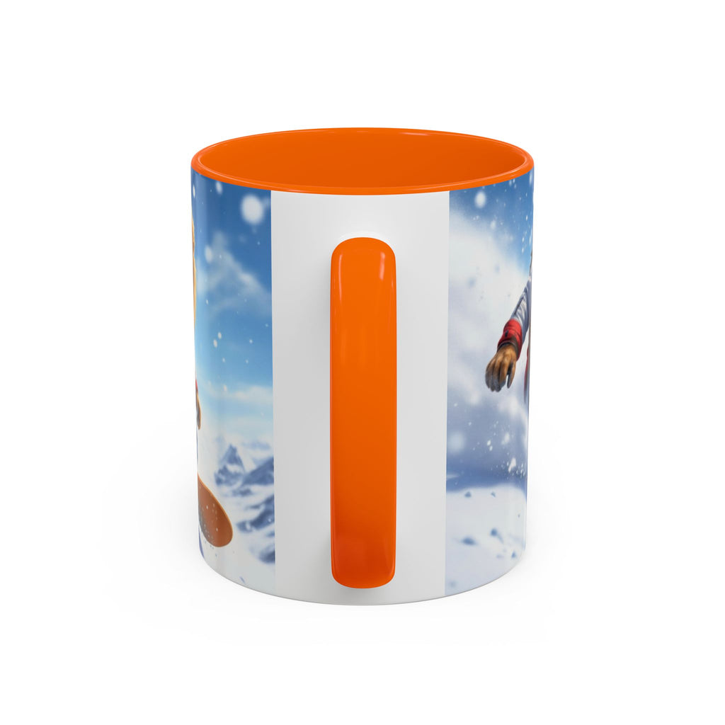 Snowboarding Lion Coffee Mug — Winter Sports Animal Art 11/15oz