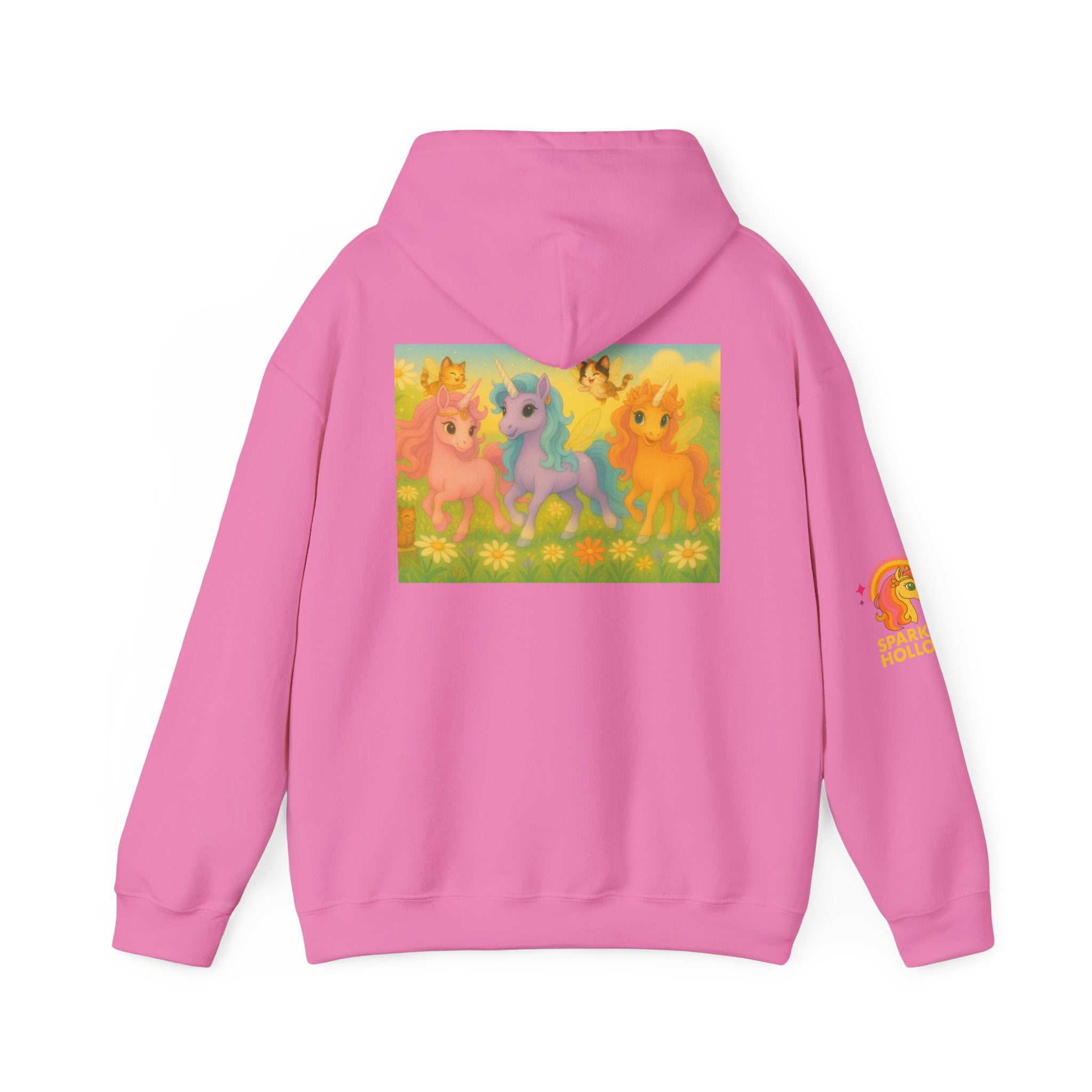 Hooded Sweatshirt - Whimsical Unicorn Princess Trio Design