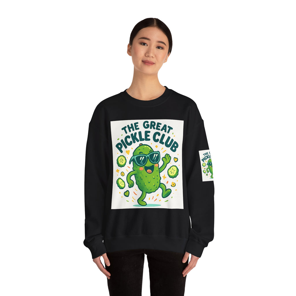 The Great Pickle Club Sweatshirt — Retro Cute Dancing Pickle Crewneck