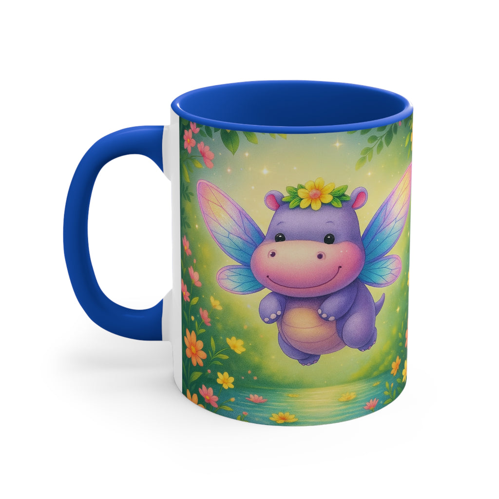 Cute Fairy Hippo Mug — Colorful 11oz Accent Coffee Cup