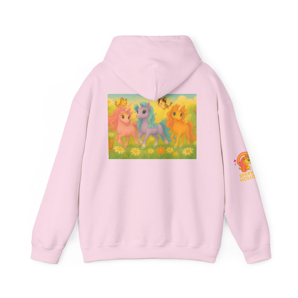 Hooded Sweatshirt - Whimsical Unicorn Princess Trio Design