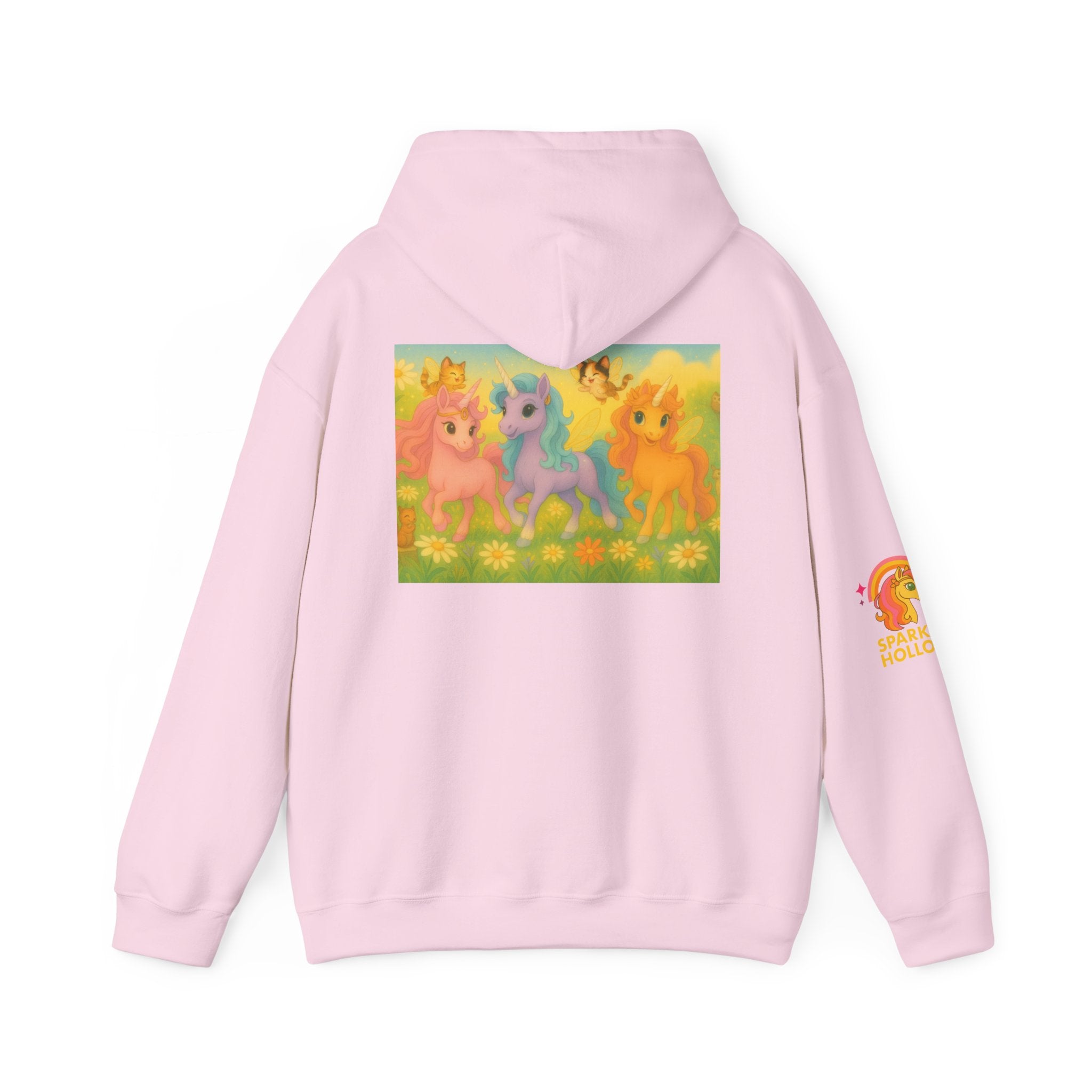 Hooded Sweatshirt - Whimsical Unicorn Princess Trio Design