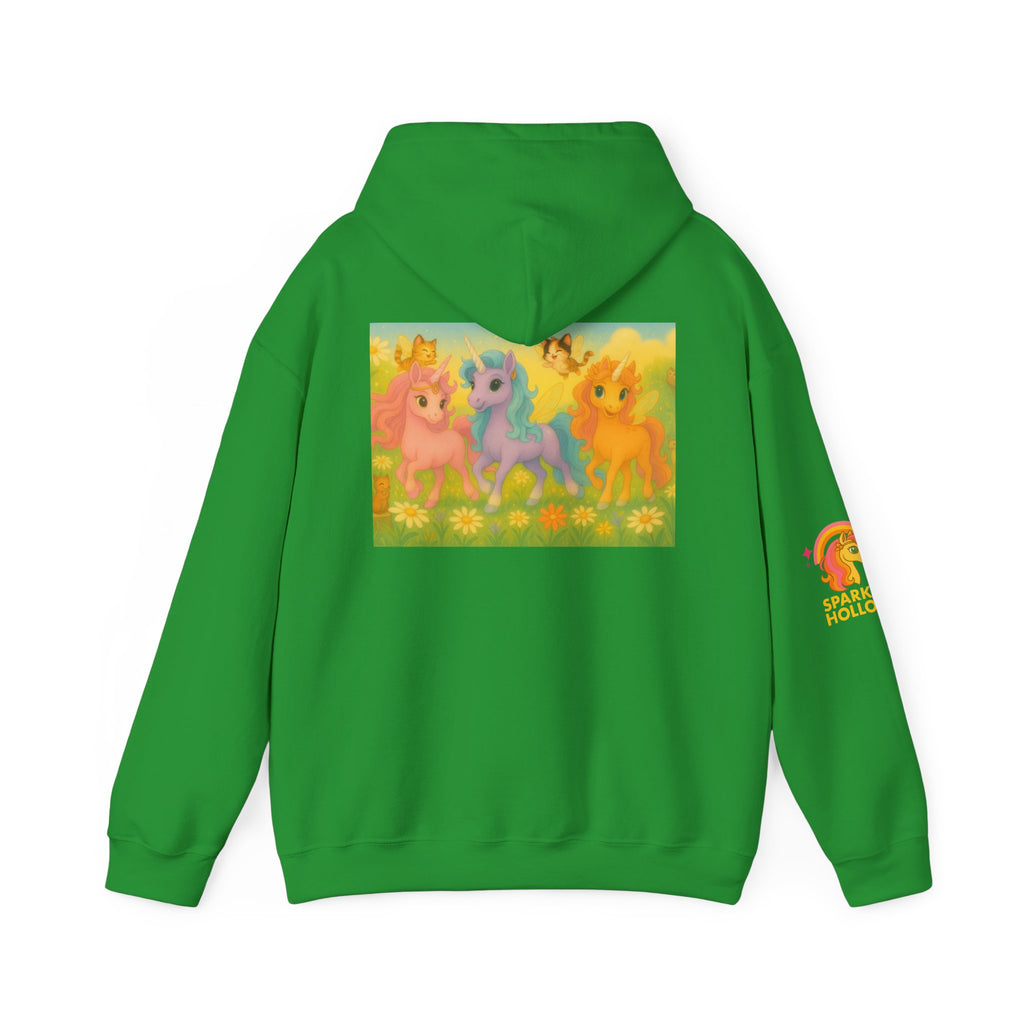 Hooded Sweatshirt - Whimsical Unicorn Princess Trio Design