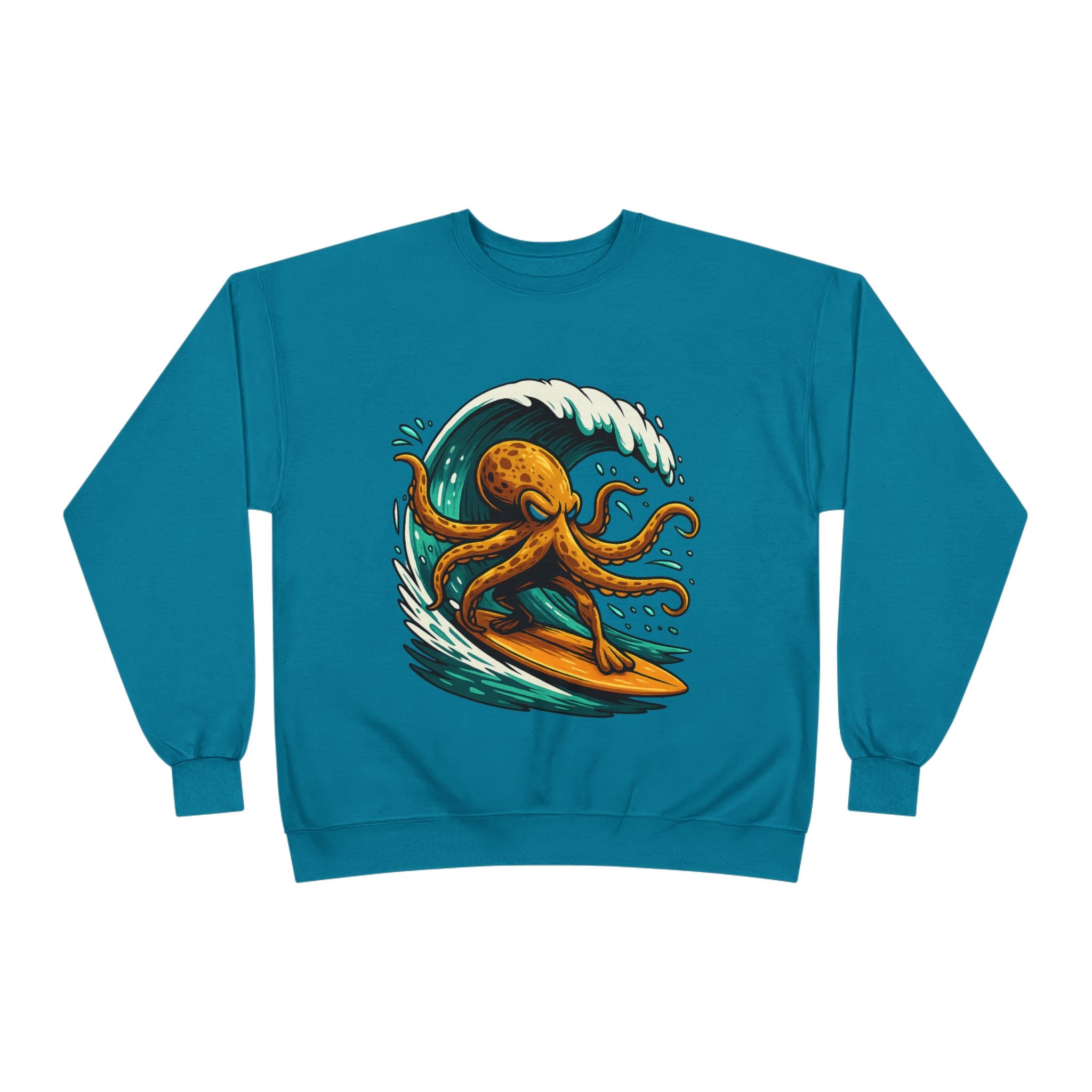 Octo Surfer Surfing Octopus Crewneck Sweatshirt
