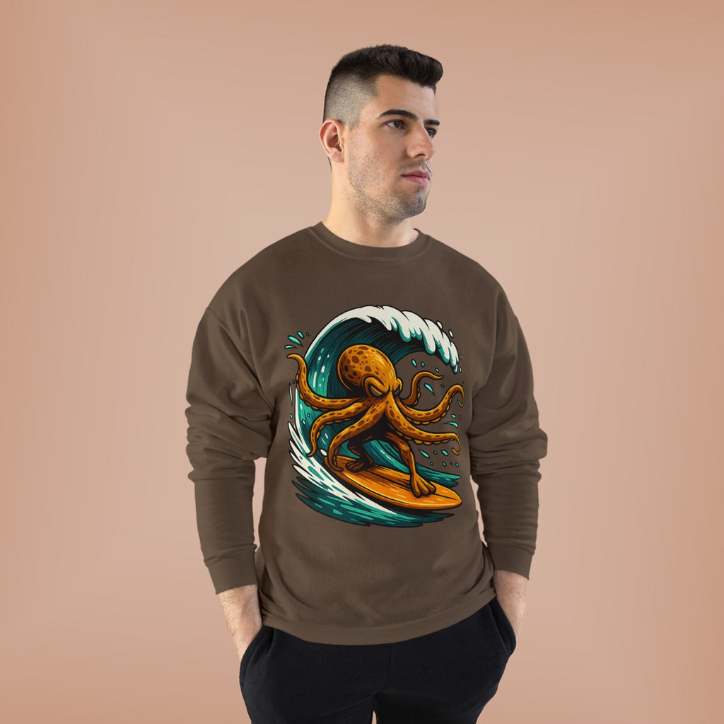 Octo Surfer Surfing Octopus Crewneck Sweatshirt