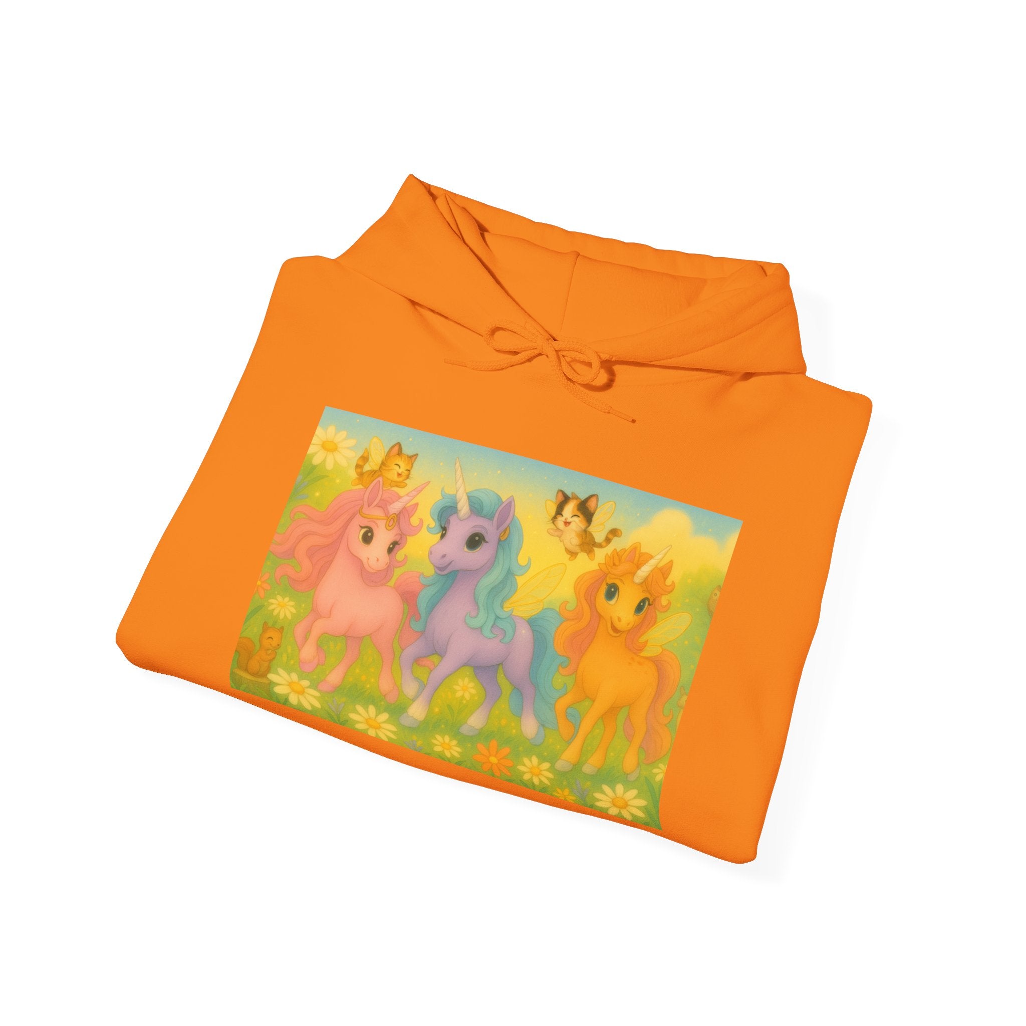 Hooded Sweatshirt - Whimsical Unicorn Princess Trio Design