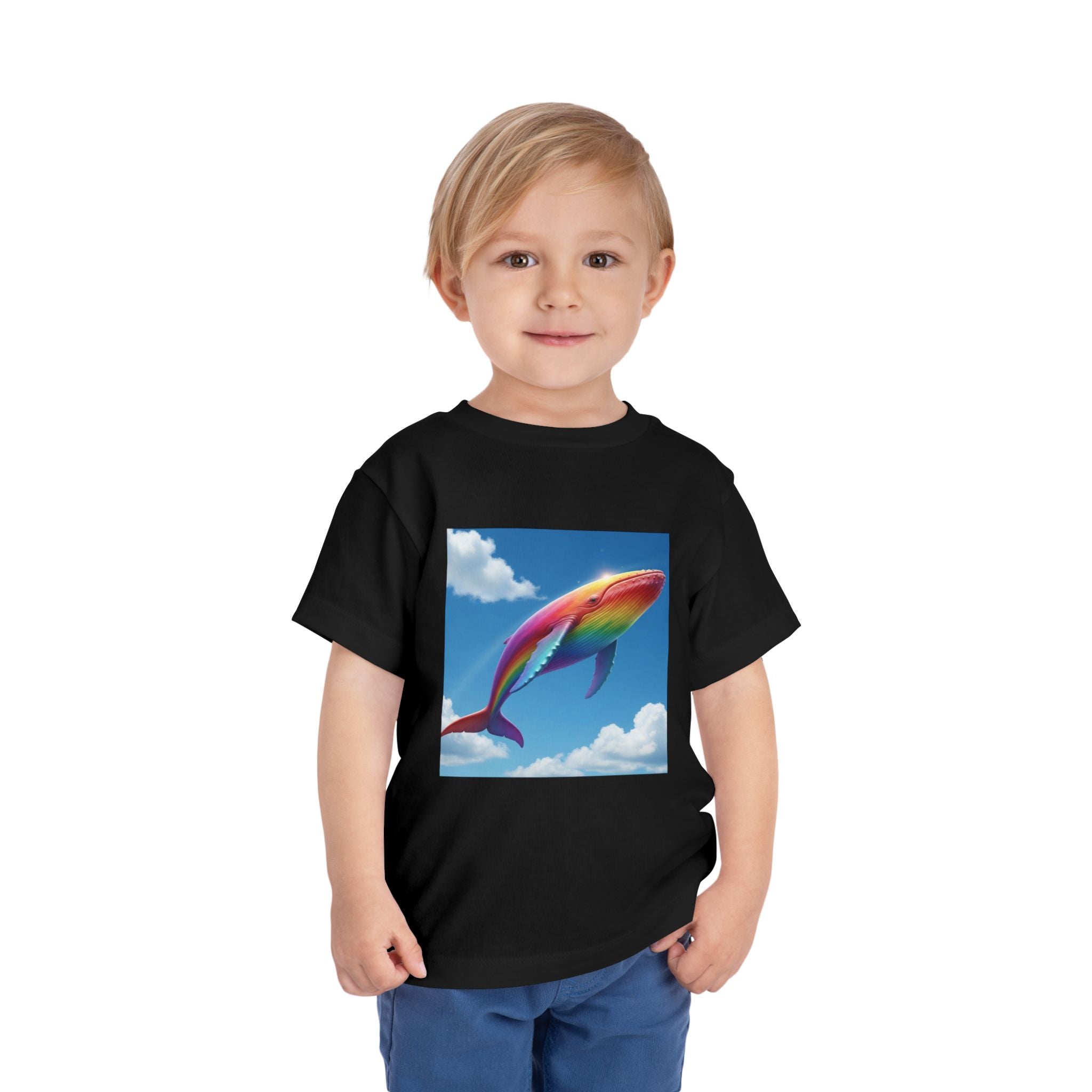 Toddler Tee - Flying Rainbow Whale from the Land of Sparkle Hollow