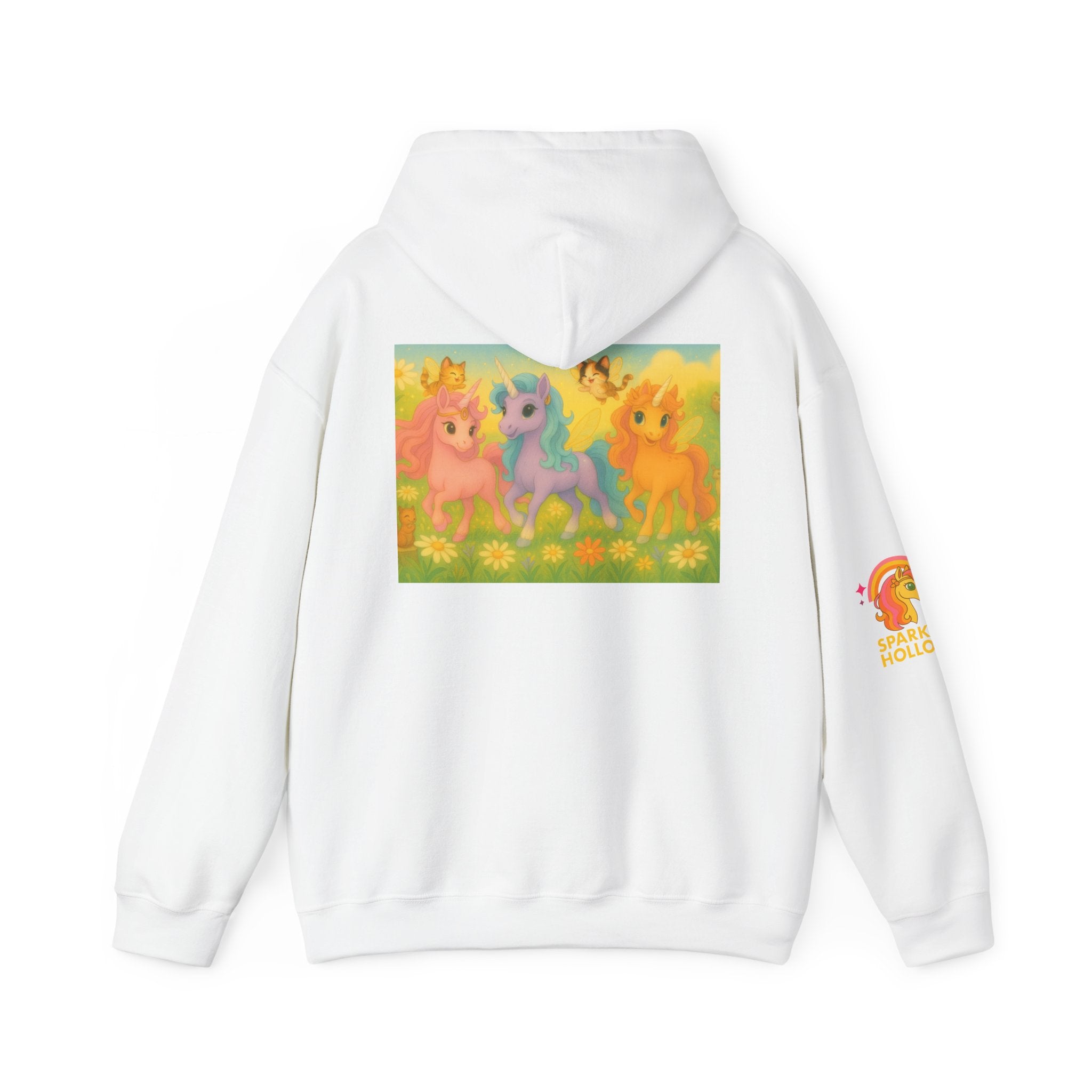 Hooded Sweatshirt - Whimsical Unicorn Princess Trio Design