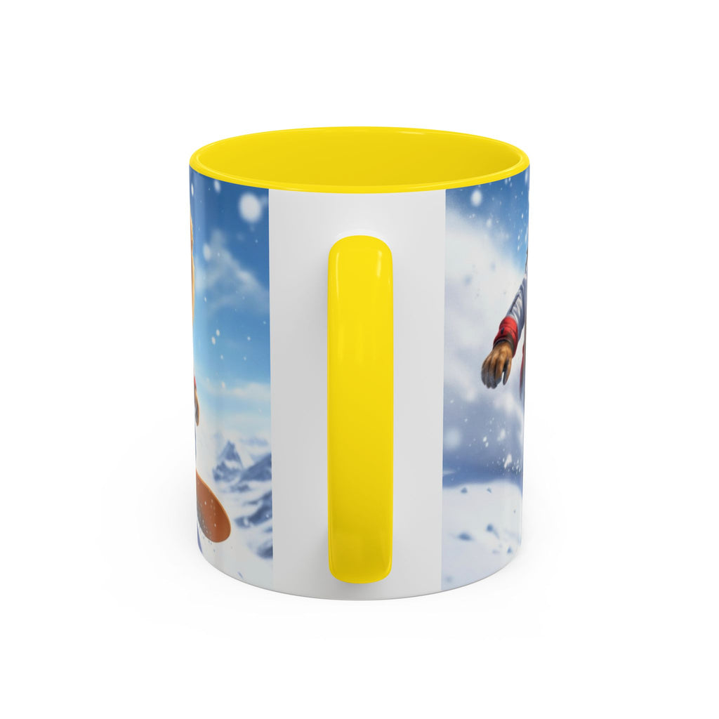 Snowboarding Lion Coffee Mug — Winter Sports Animal Art 11/15oz