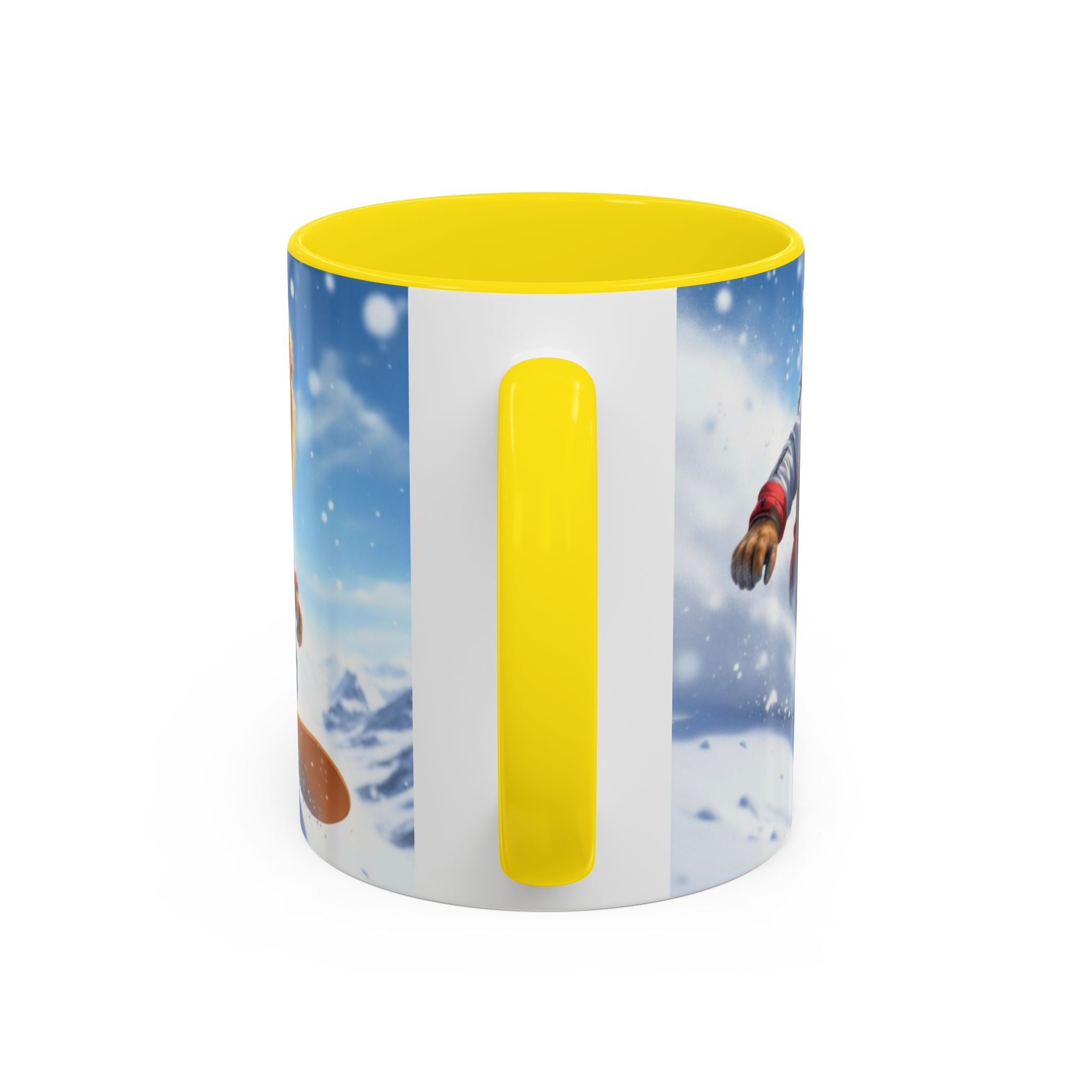 Snowboarding Lion Coffee Mug — Winter Sports Animal Art 11/15oz