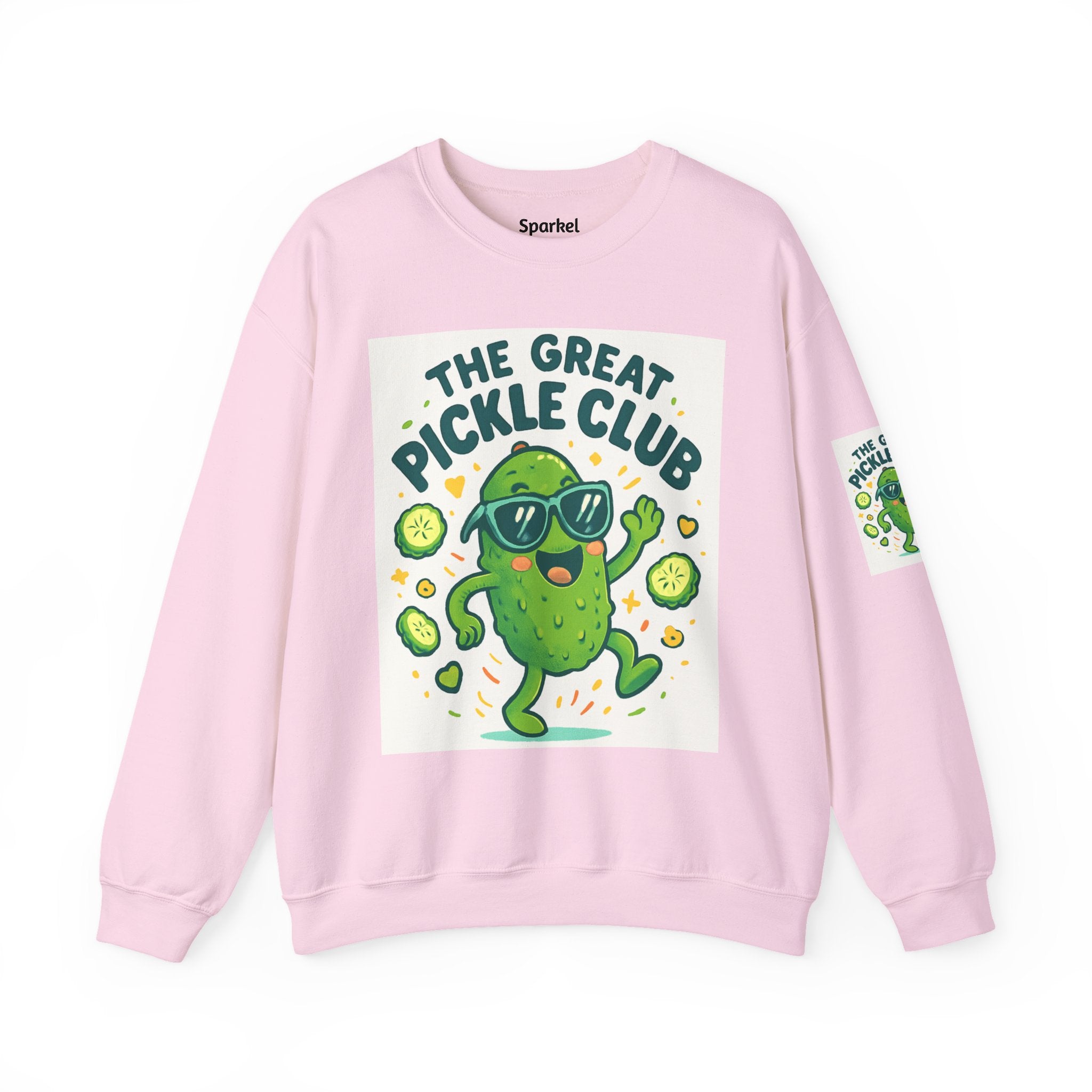 The Great Pickle Club Sweatshirt — Retro Cute Dancing Pickle Crewneck