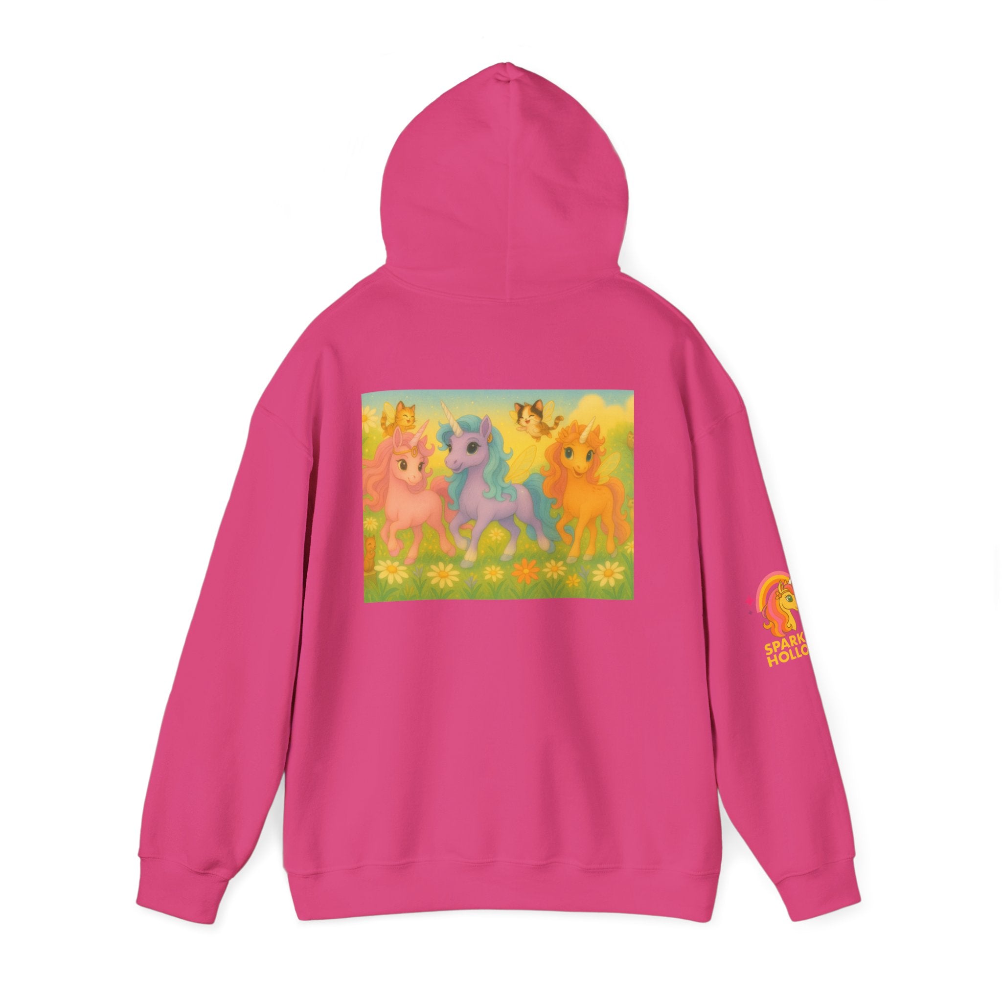 Hooded Sweatshirt - Whimsical Unicorn Princess Trio Design