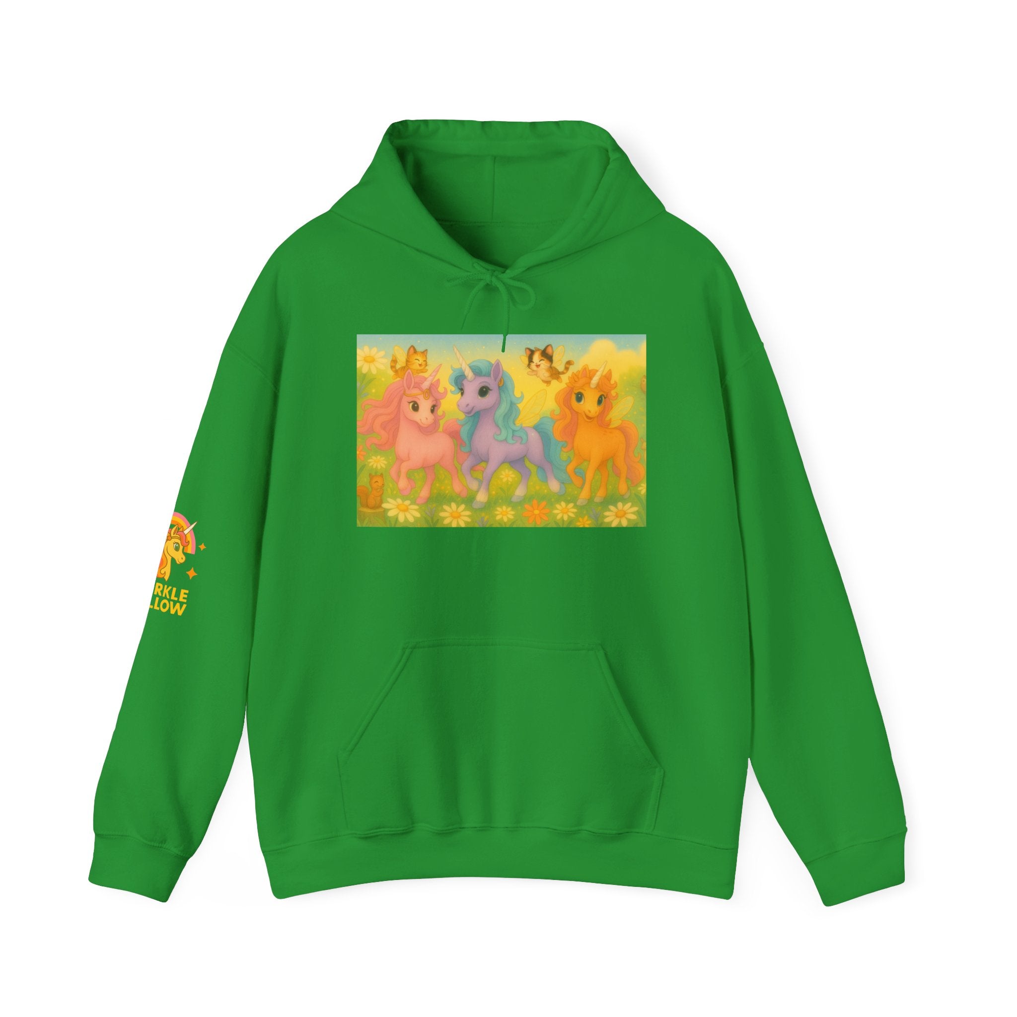 Hooded Sweatshirt - Whimsical Unicorn Princess Trio Design
