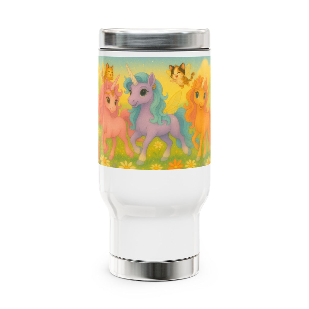 Travel Mug - Whimsical Unicorn Princess Trio from the Land of Sparkle Hollow