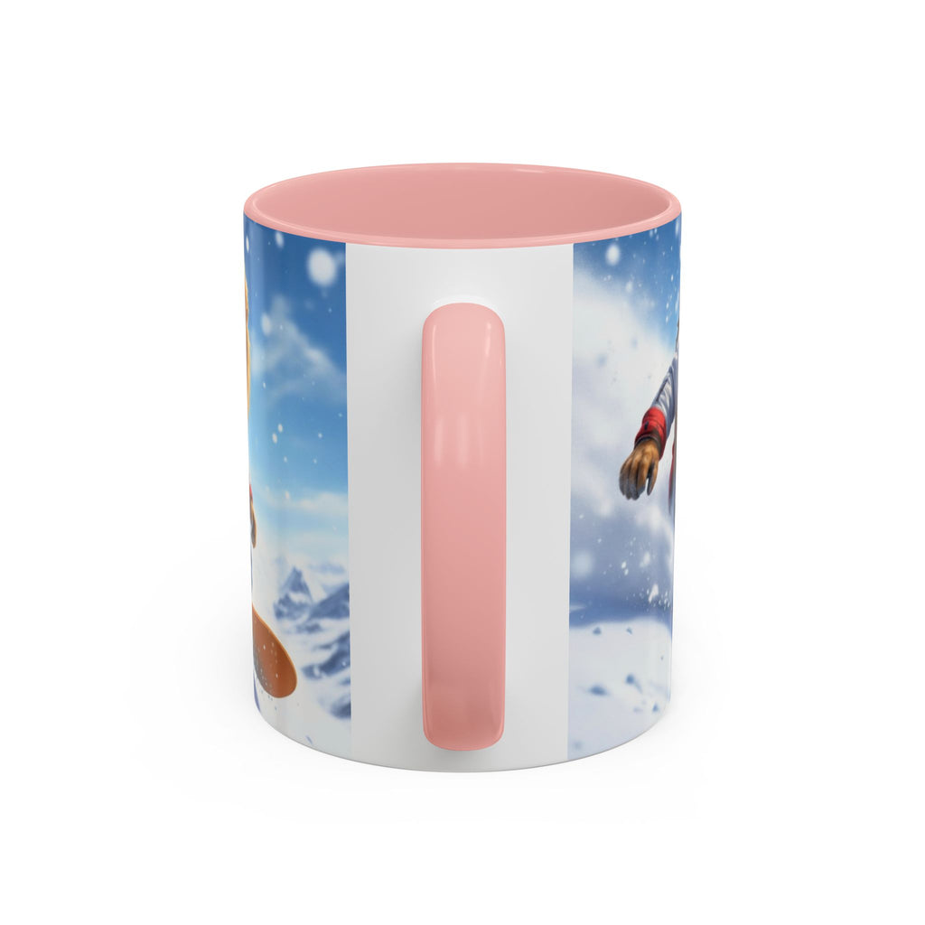 Snowboarding Lion Coffee Mug — Winter Sports Animal Art 11/15oz