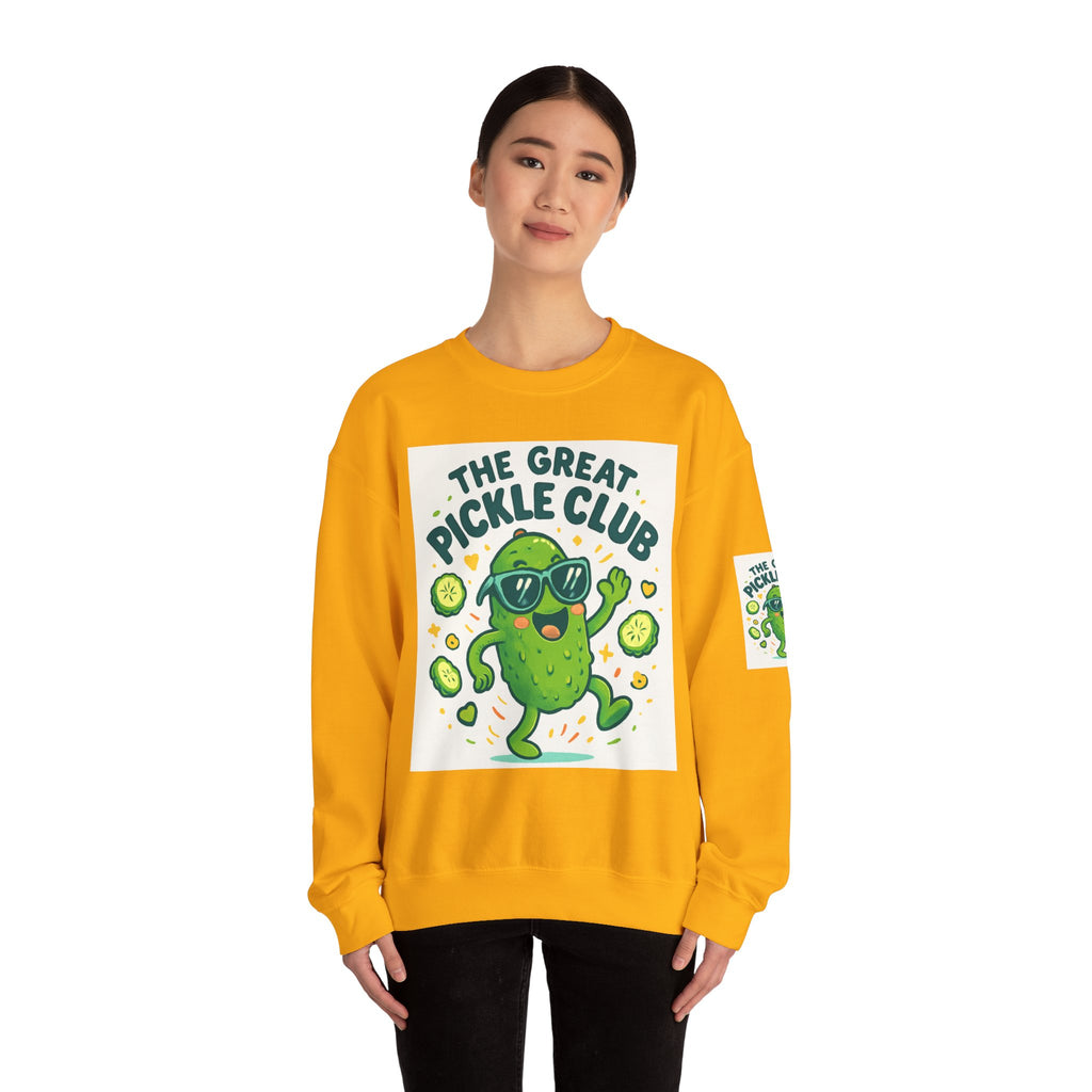 The Great Pickle Club Sweatshirt — Retro Cute Dancing Pickle Crewneck
