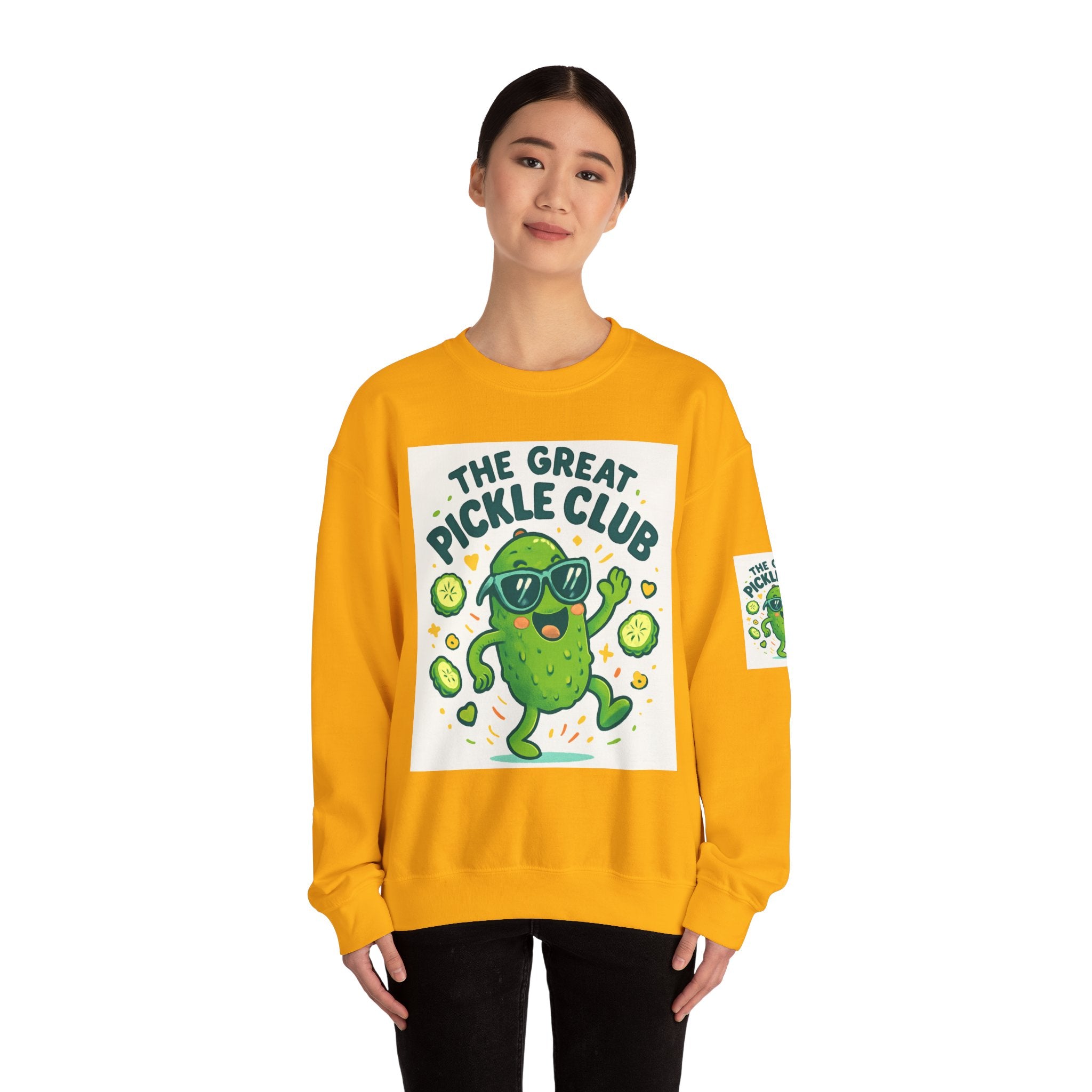 The Great Pickle Club Sweatshirt — Retro Cute Dancing Pickle Crewneck