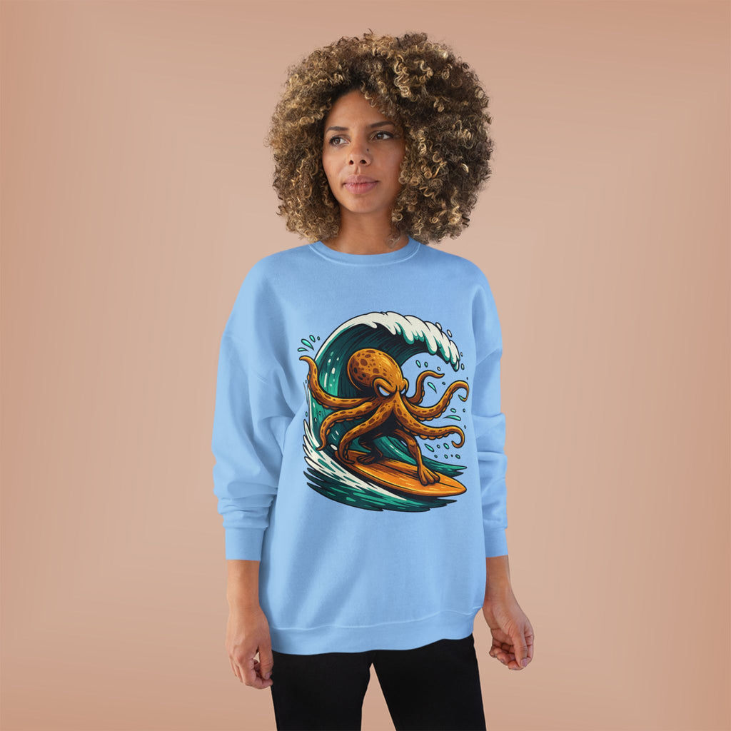 Octo Surfer Surfing Octopus Crewneck Sweatshirt