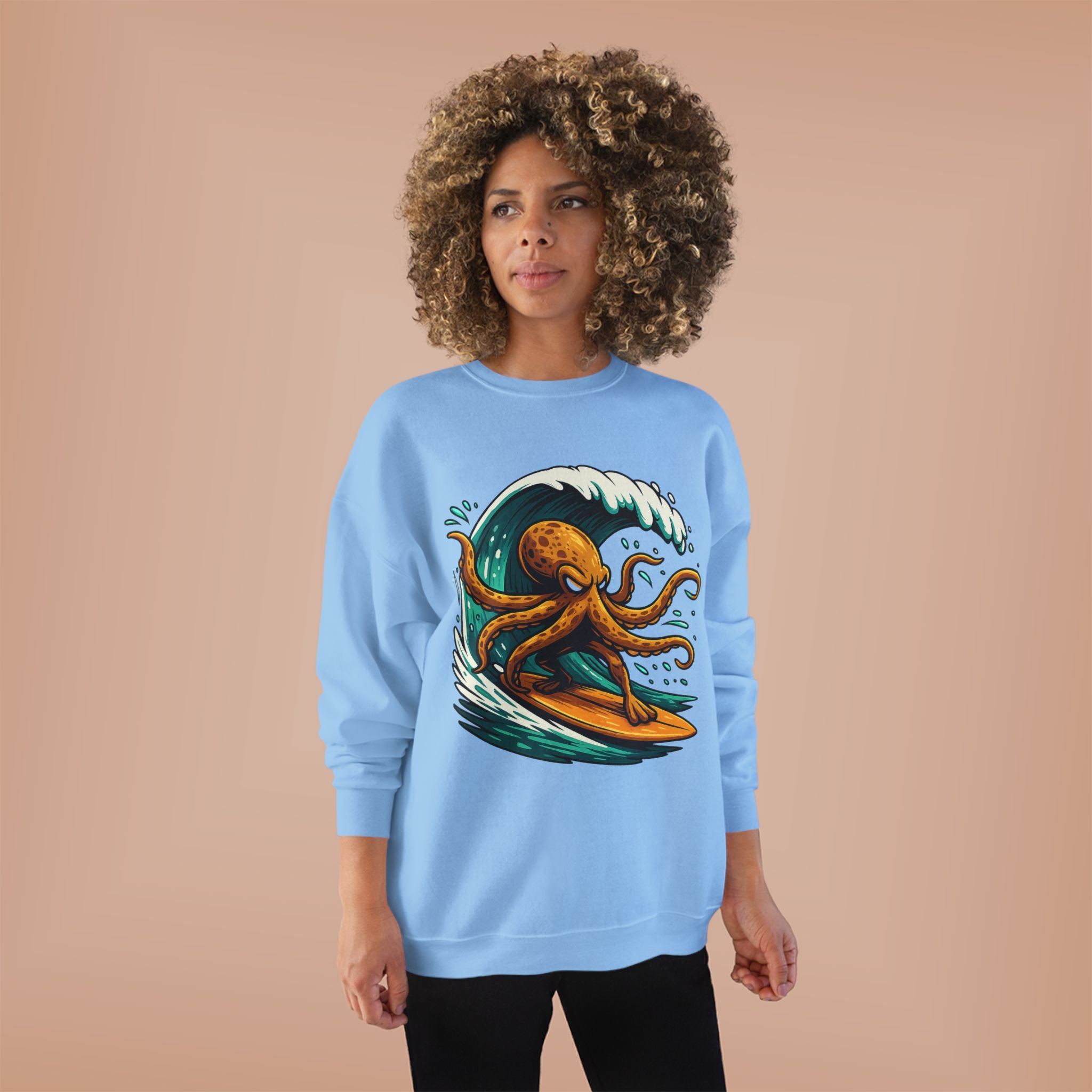 Octo Surfer Surfing Octopus Crewneck Sweatshirt