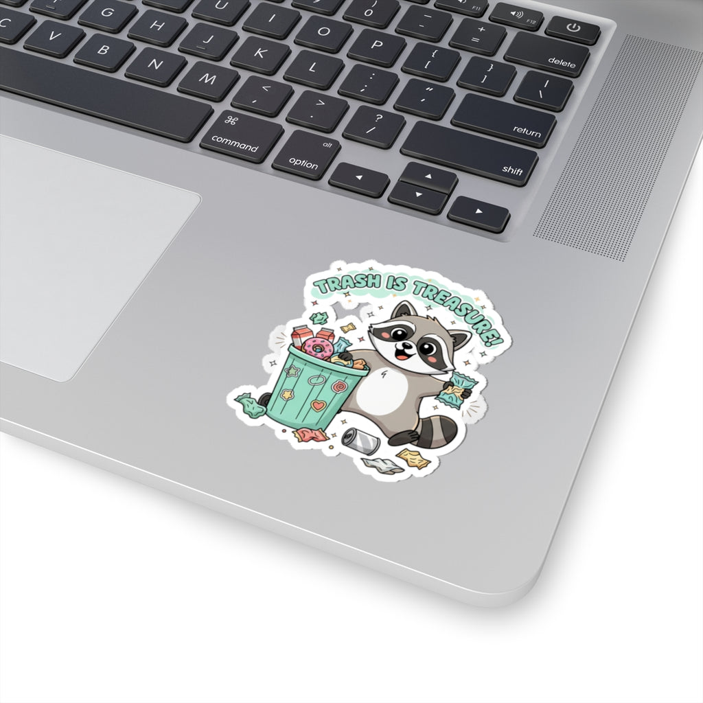 Trash Is Treasure raccoon sticker | Trash Panda Christmas, cute holiday sticker
