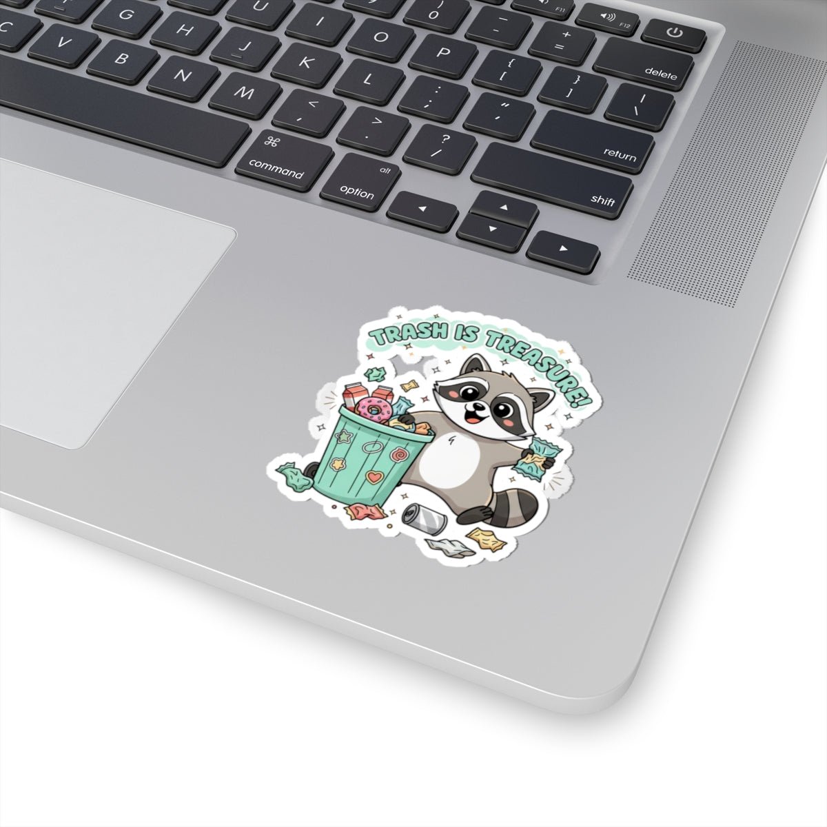 Trash Is Treasure raccoon sticker | Trash Panda Christmas, cute holiday sticker