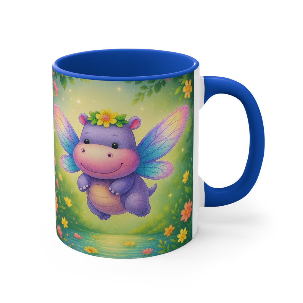 Cute Fairy Hippo Mug — Colorful 11oz Accent Coffee Cup