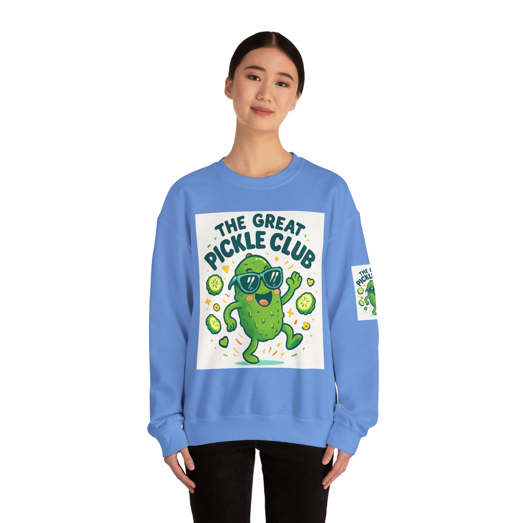 The Great Pickle Club Sweatshirt — Retro Cute Dancing Pickle Crewneck