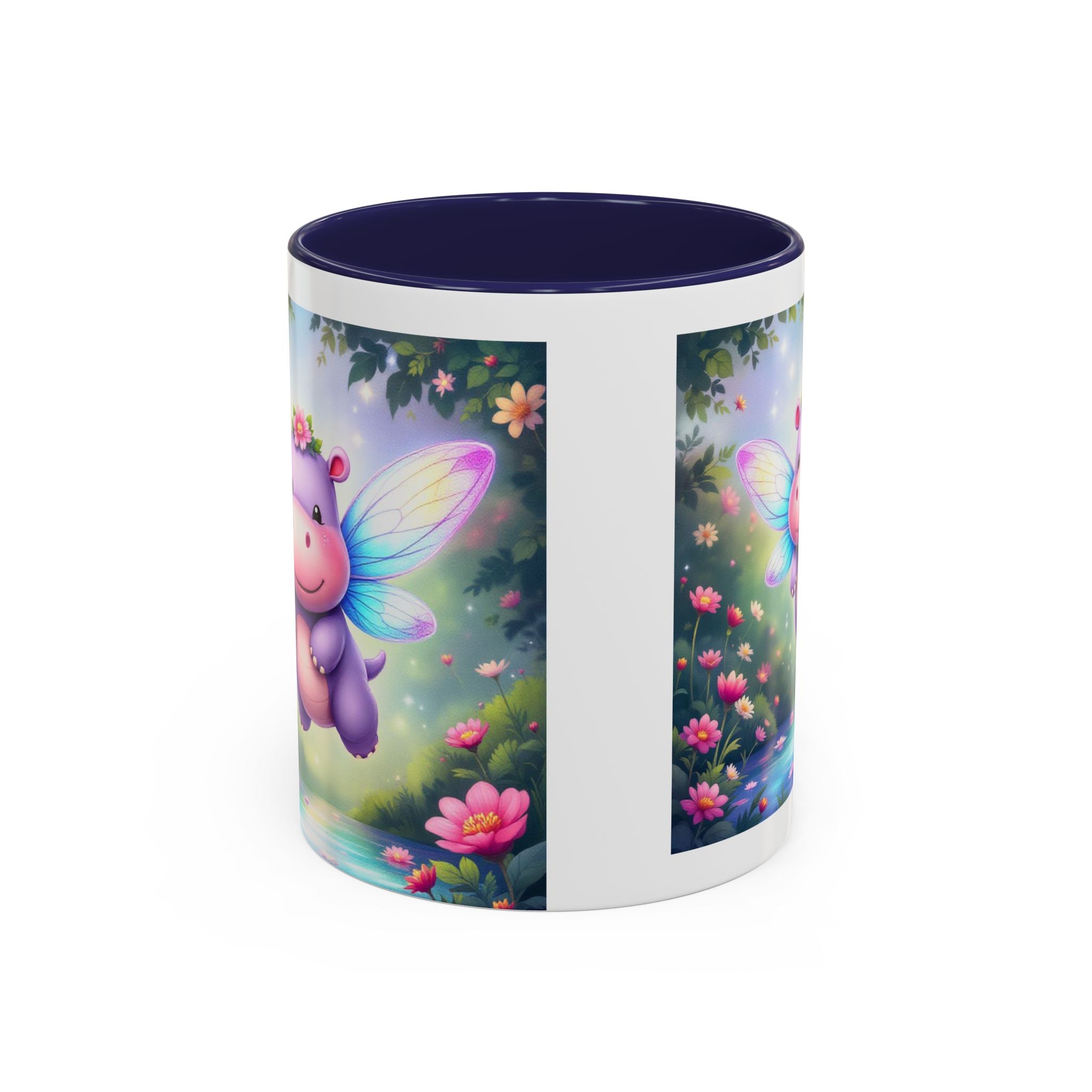 Mug - Whimsical Hippo Fairy Accent Coffee Mug (11, 15oz)