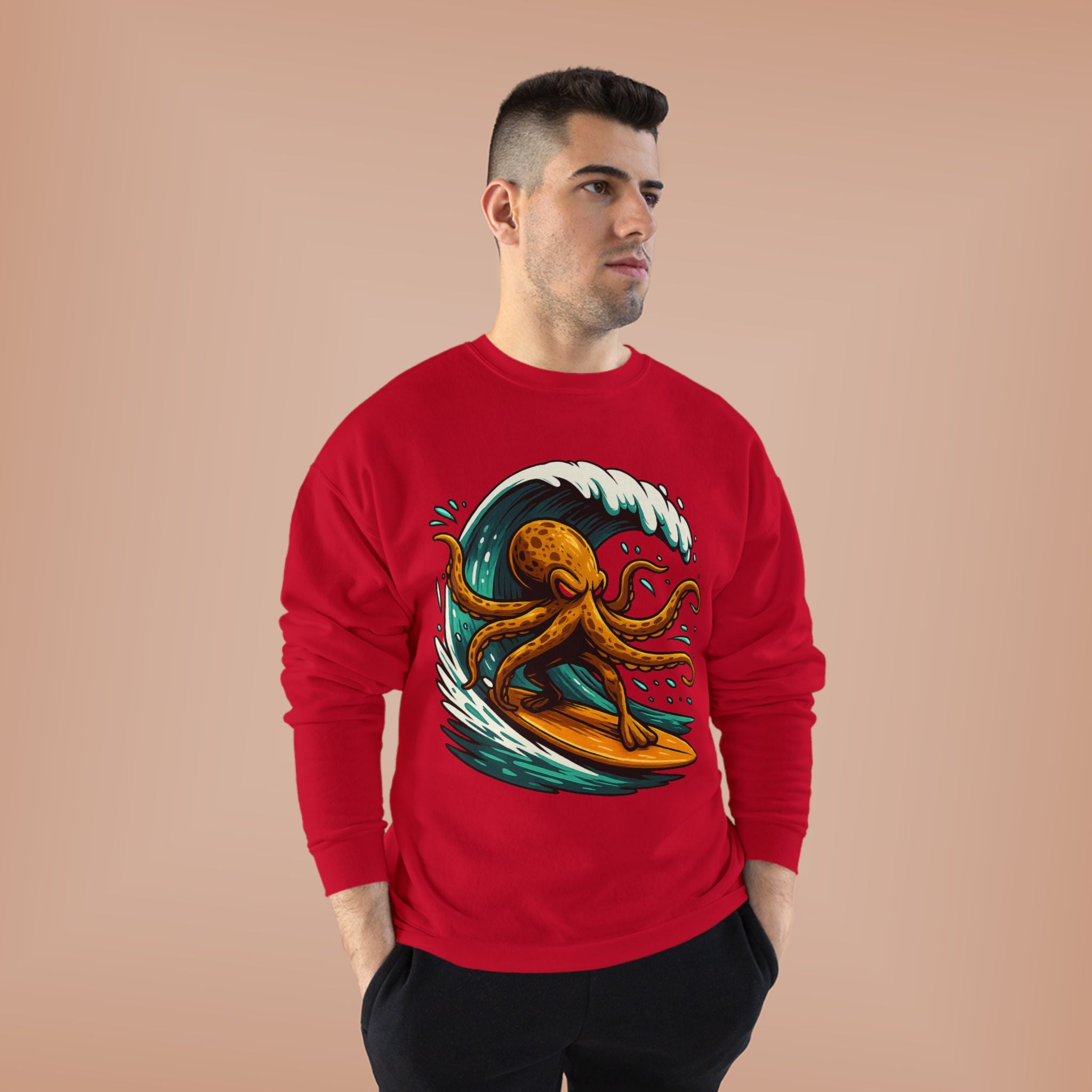 Octo Surfer Surfing Octopus Crewneck Sweatshirt