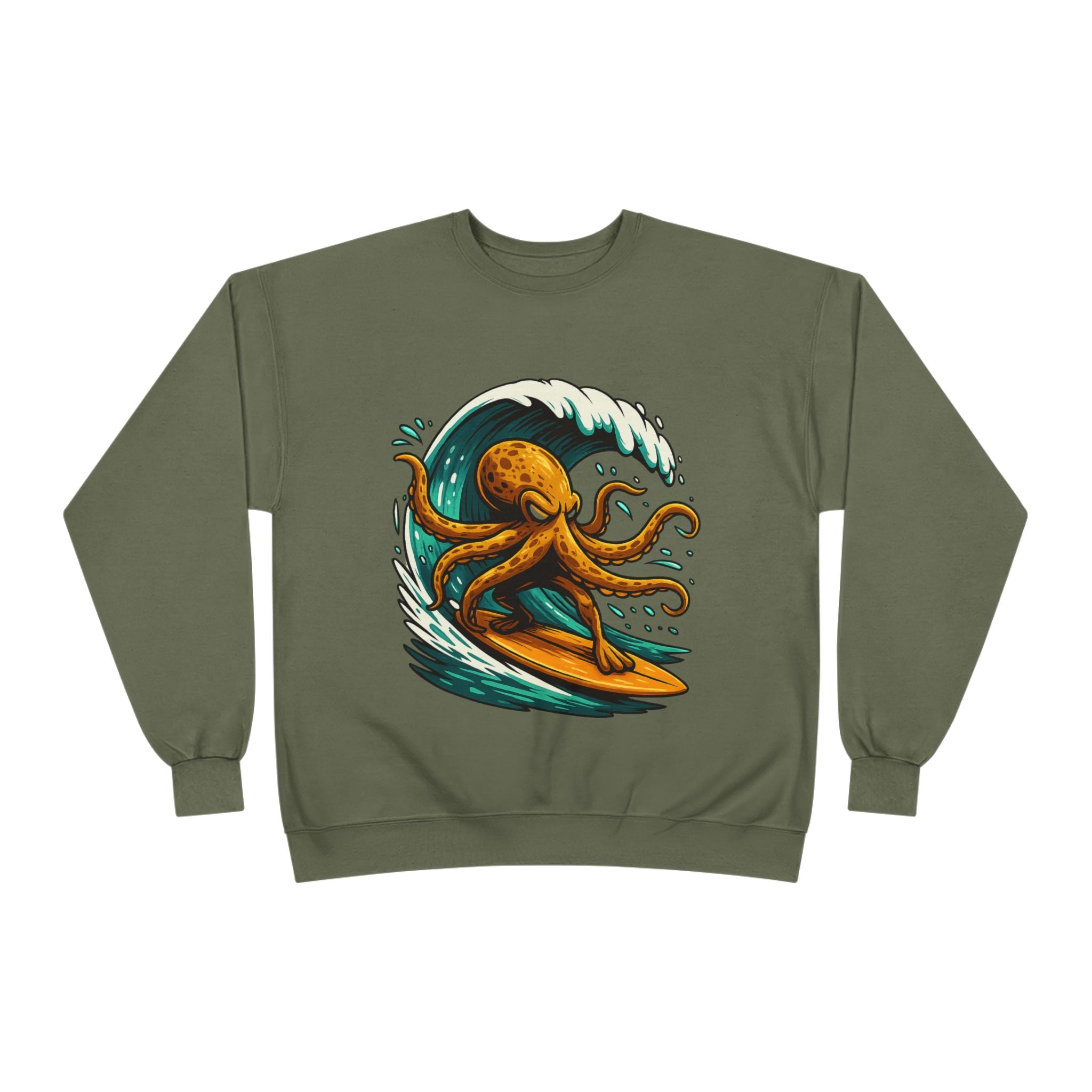 Octo Surfer Surfing Octopus Crewneck Sweatshirt
