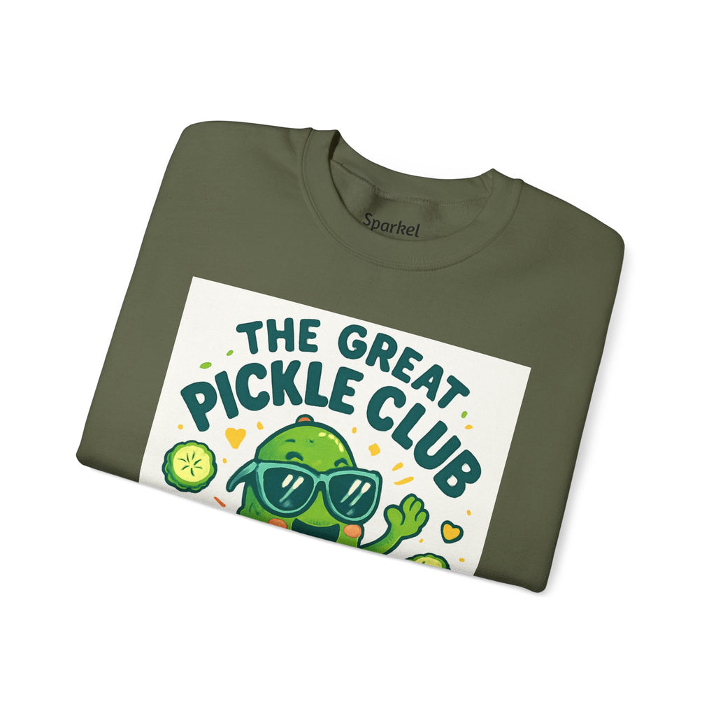 The Great Pickle Club Sweatshirt — Retro Cute Dancing Pickle Crewneck