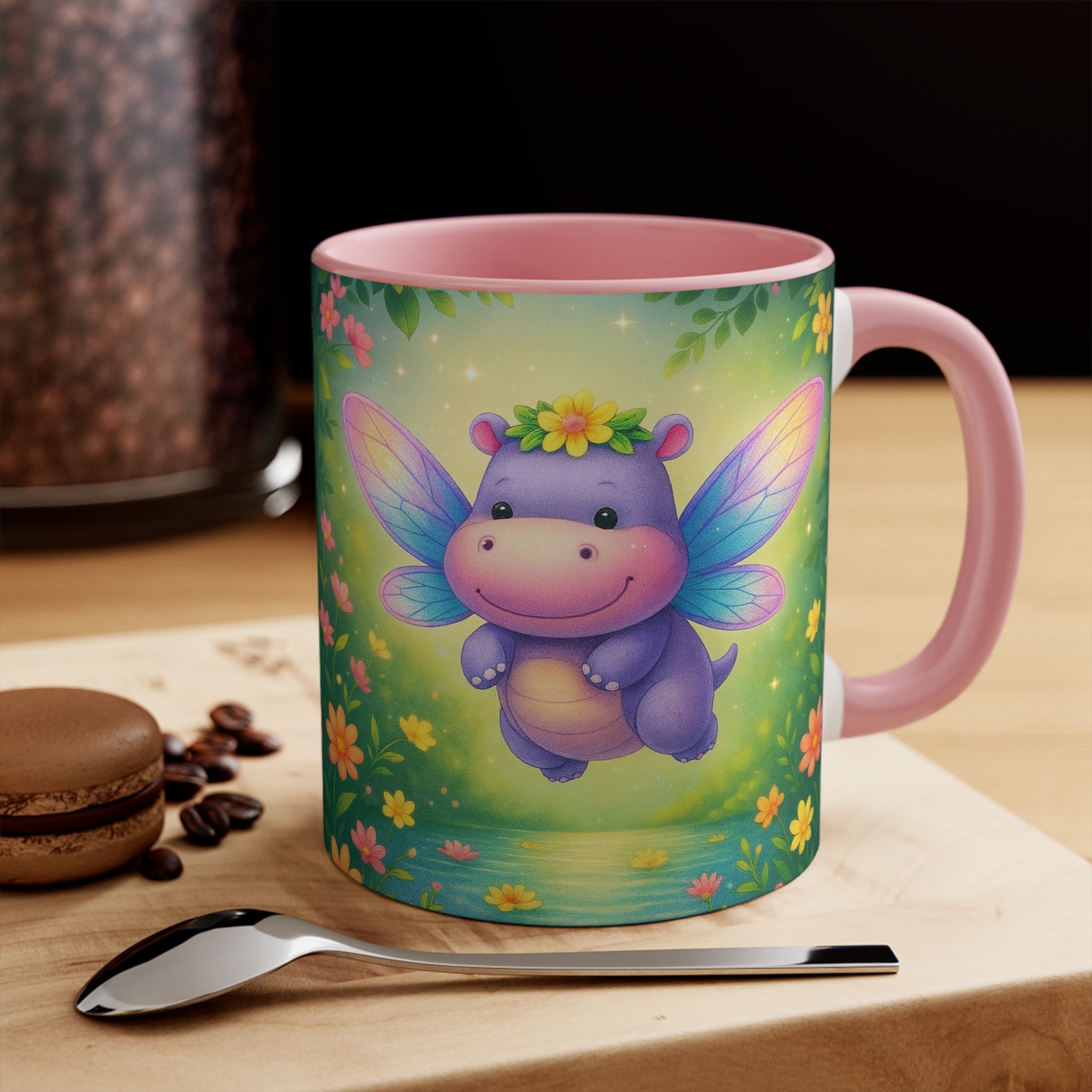 Cute Fairy Hippo Mug — Colorful 11oz Accent Coffee Cup