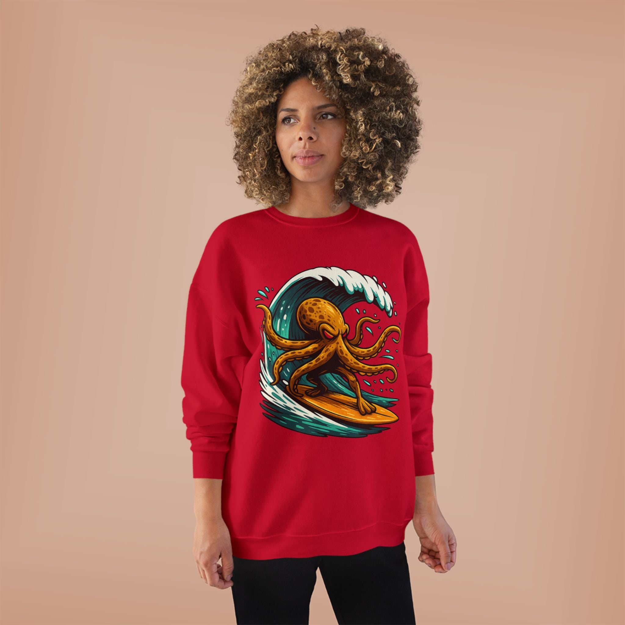 Octo Surfer Surfing Octopus Crewneck Sweatshirt