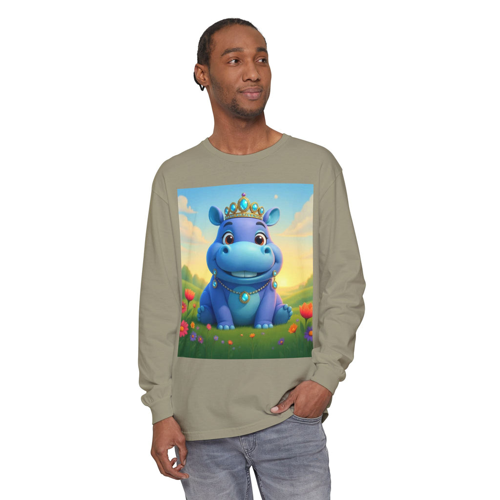 Whimsical Princess Hippo Long Sleeve T-Shirt