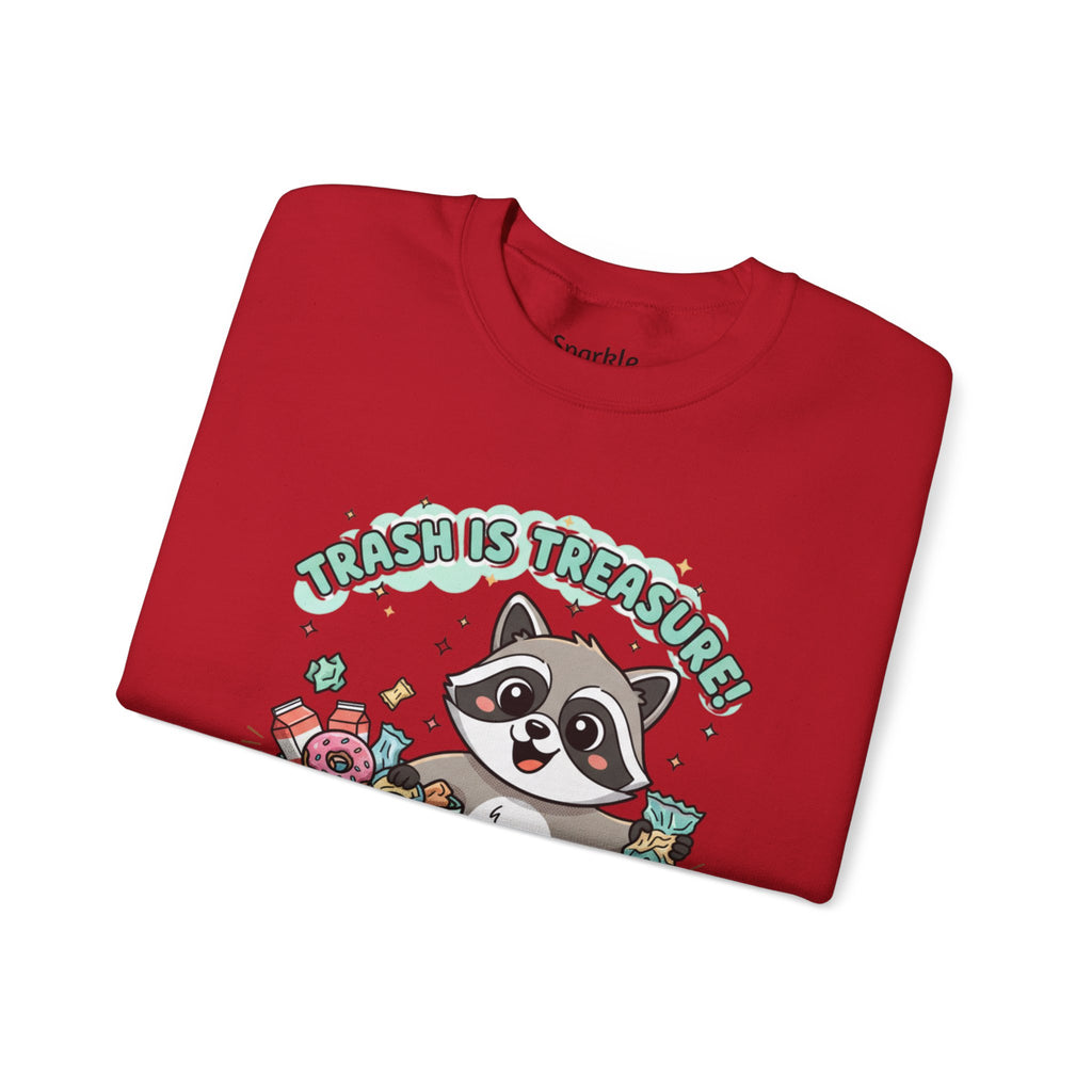 Merry Trash‑Mas Raccoon Crewneck Sweatshirt | trash panda Christmas, funny rodent