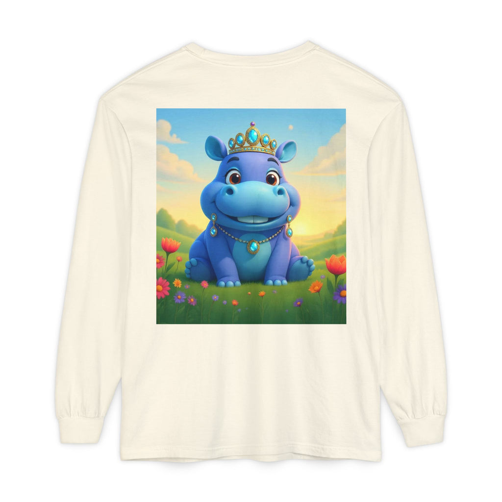 Whimsical Princess Hippo Long Sleeve T-Shirt