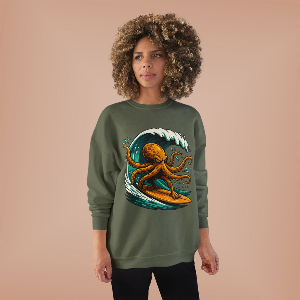 Octo Surfer Surfing Octopus Crewneck Sweatshirt