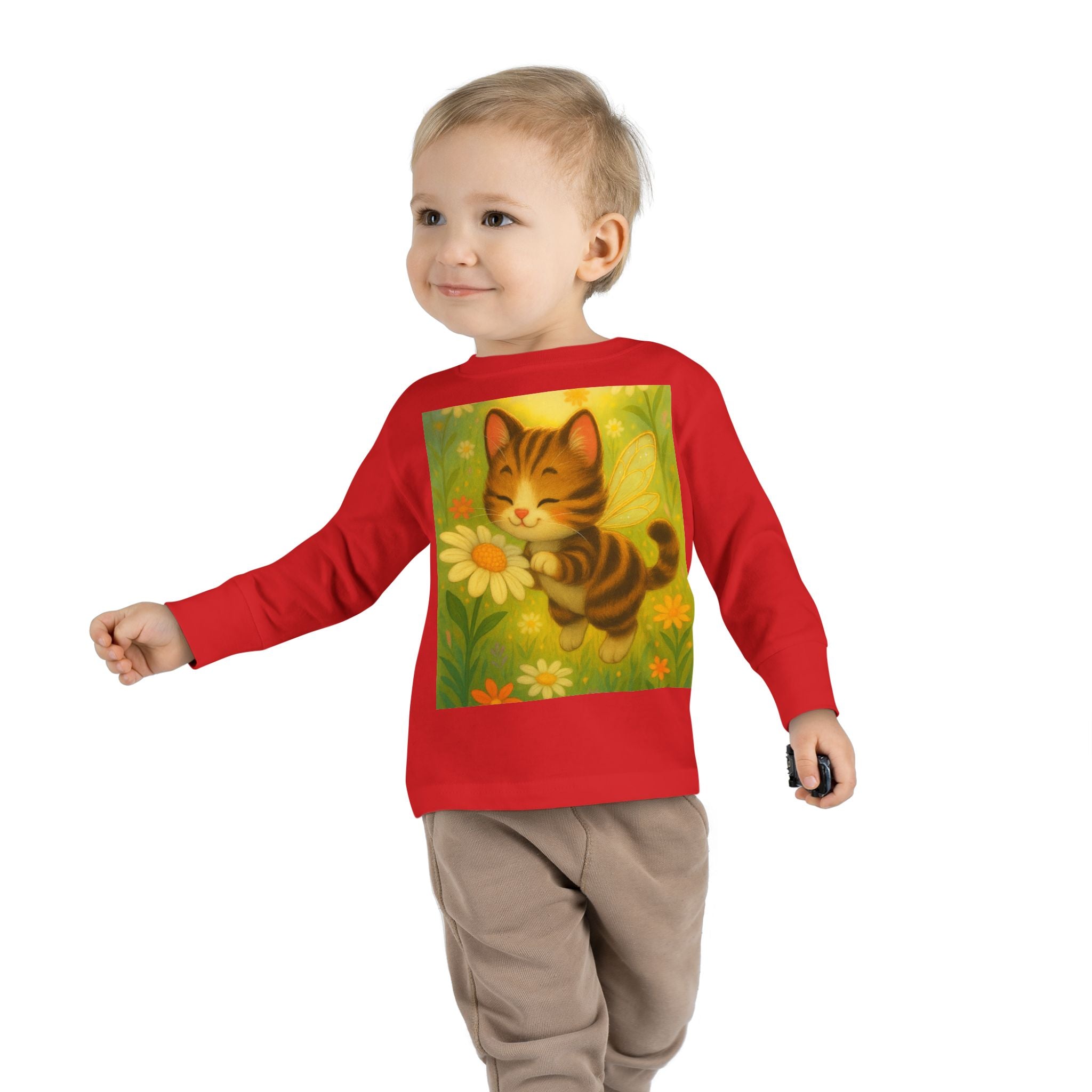 Whimsical Bumble Paws Bumble Cat Toddler Long Sleeve Tee — Sparkle Hollow